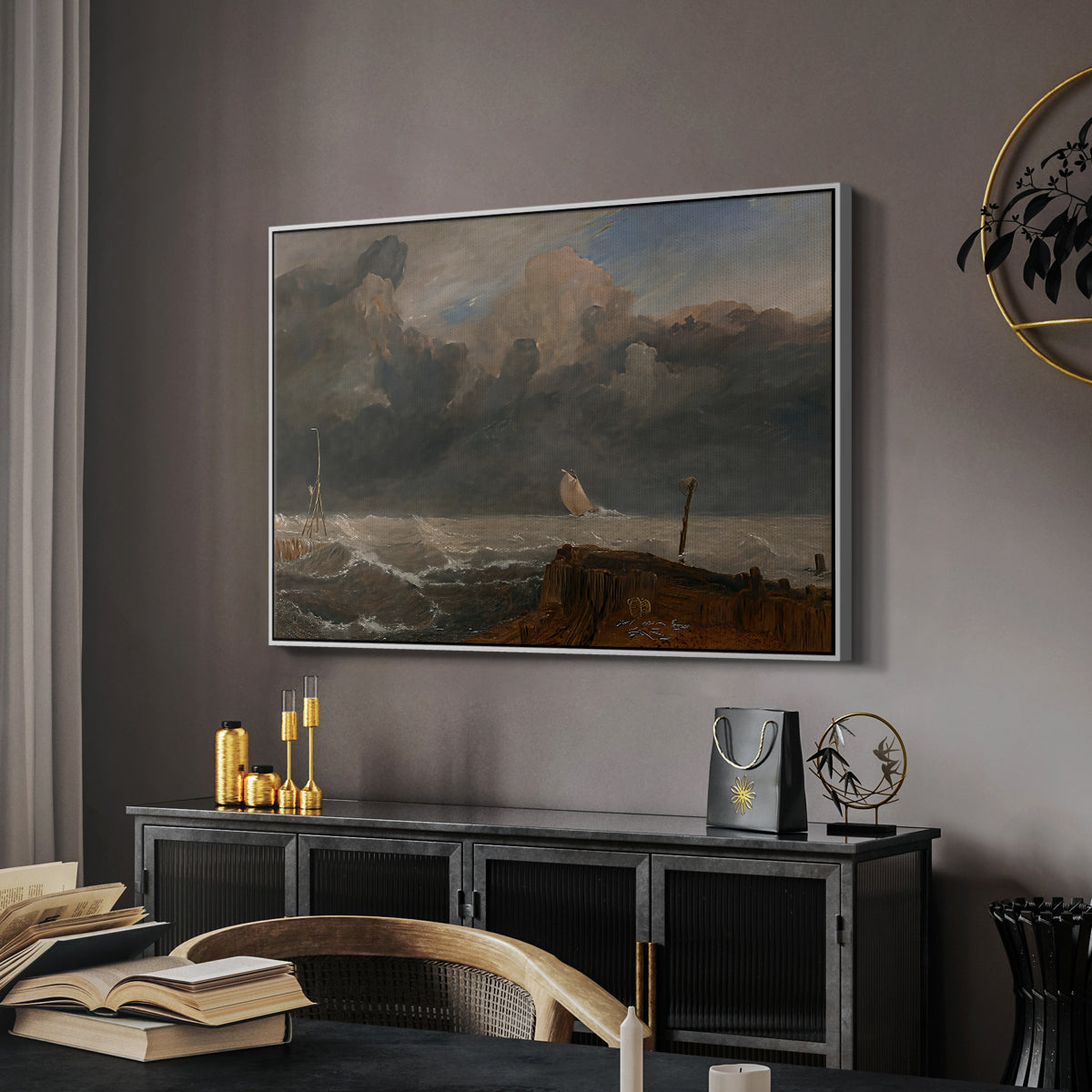 Port Ruysdael, 1827 - Floater Framed Canvas Print