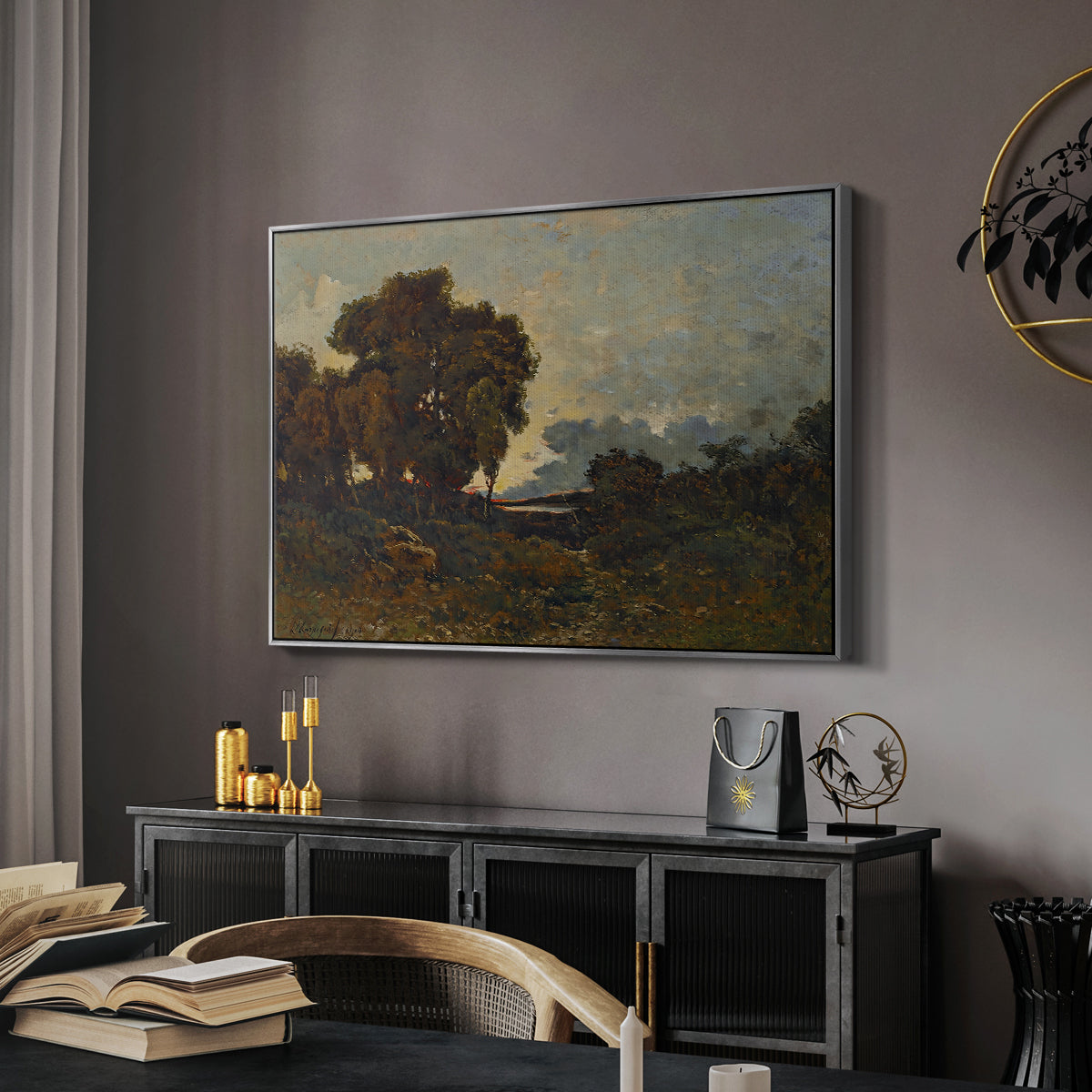 Sunset on the Allier (Soleil couchant sur l'Allier), 1904 - Floater Framed Canvas Print