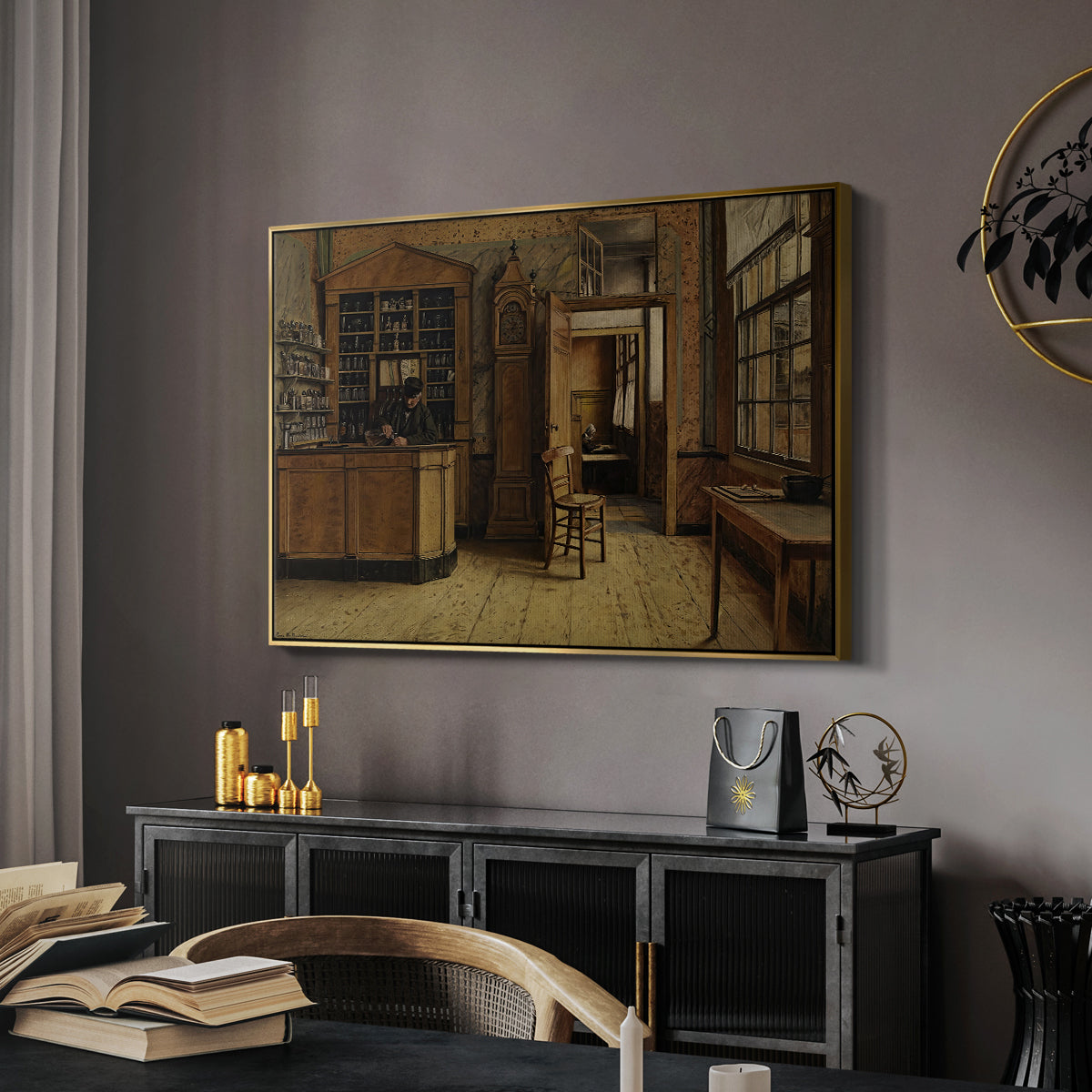 The Old Inn 'Het Loodshuis' in Antwerp, 1877 - Floater Framed Canvas Print