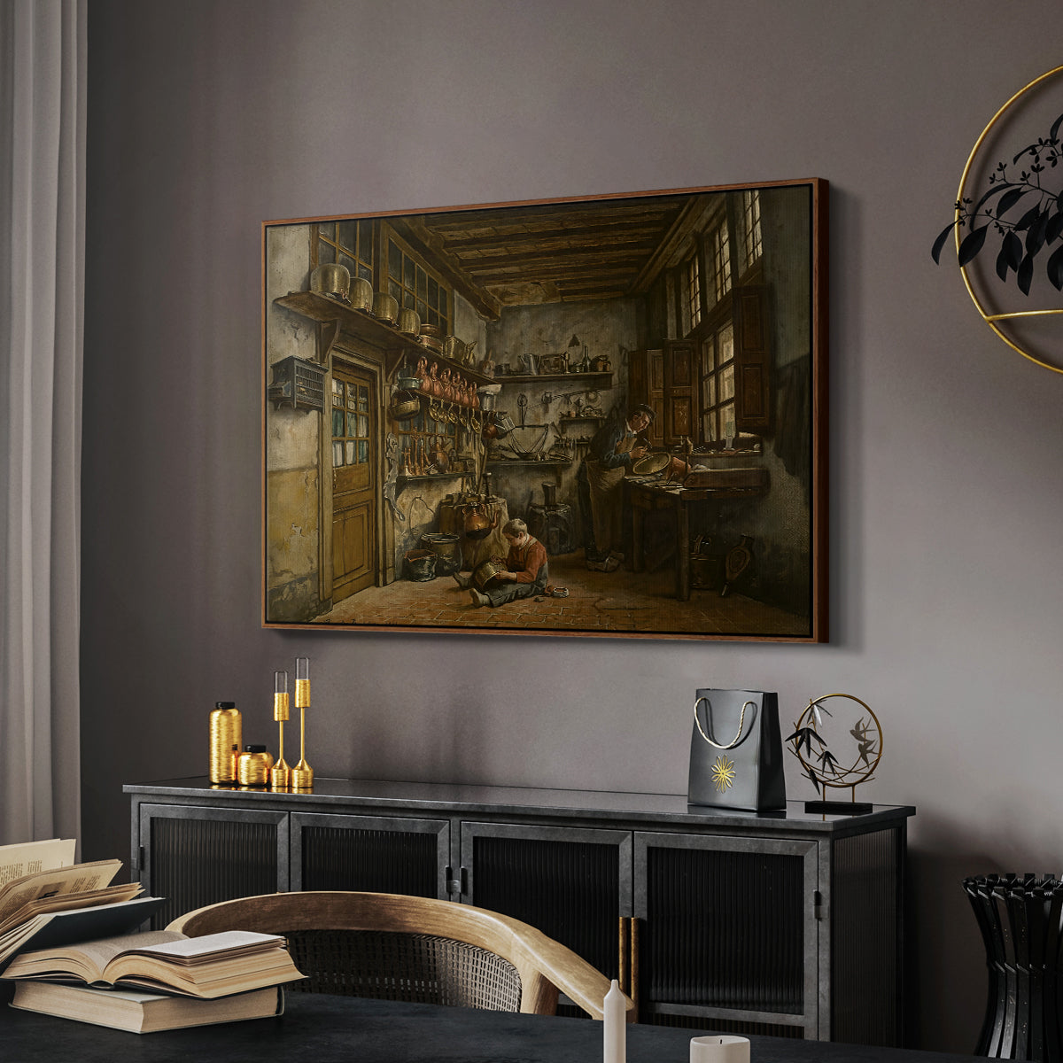 The Tinker, 1861 - Floater Framed Canvas Print