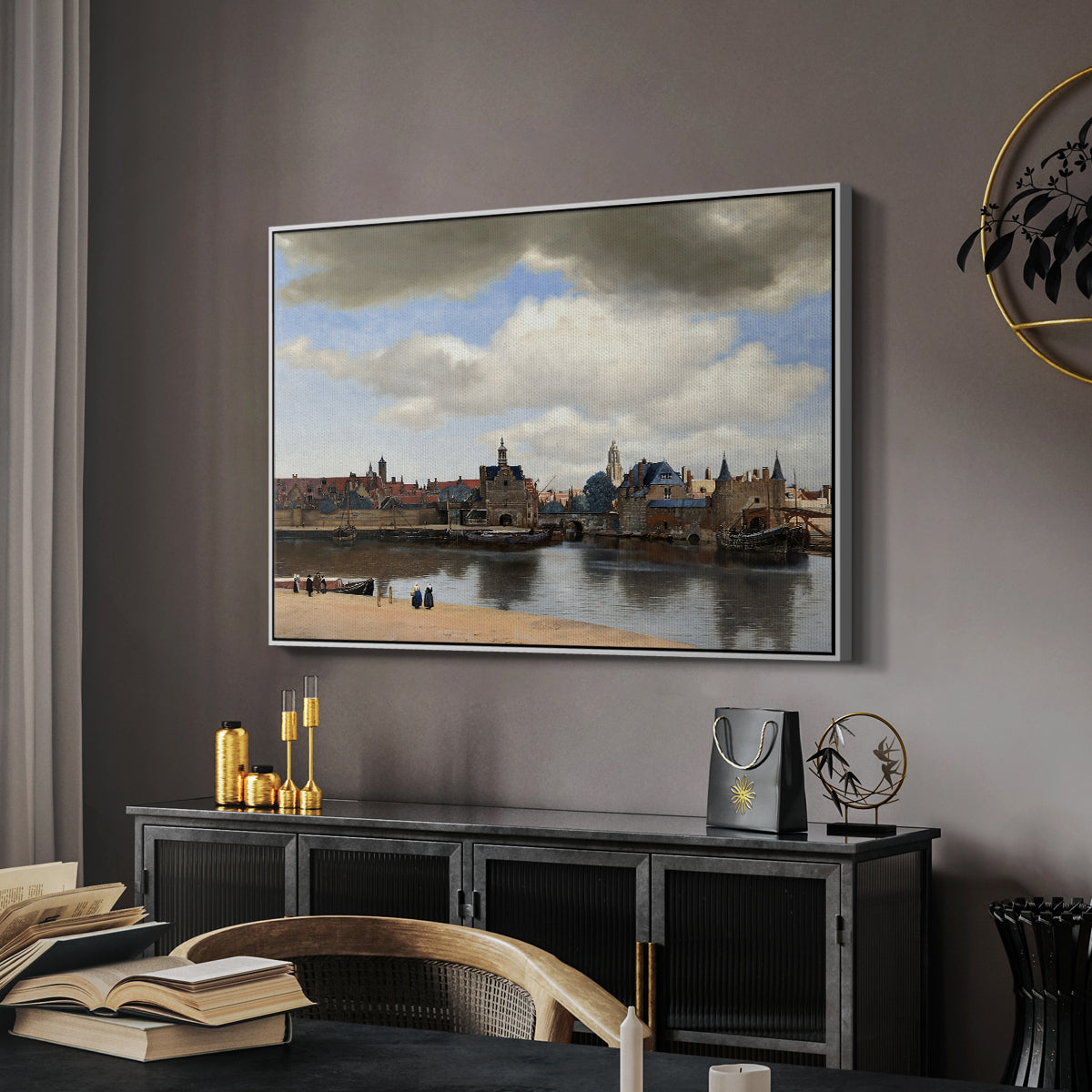 View of Delft, c. 1660-1661 - Floater Framed Canvas Print