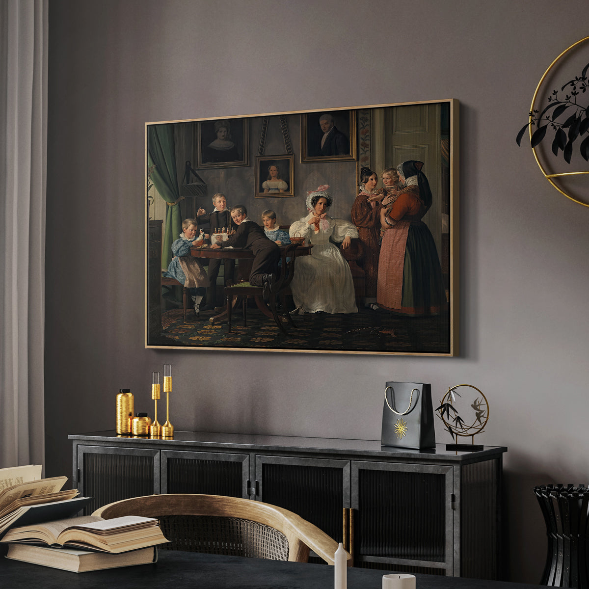The Waagepetersen Family, 1836 - Floater Framed Canvas Print
