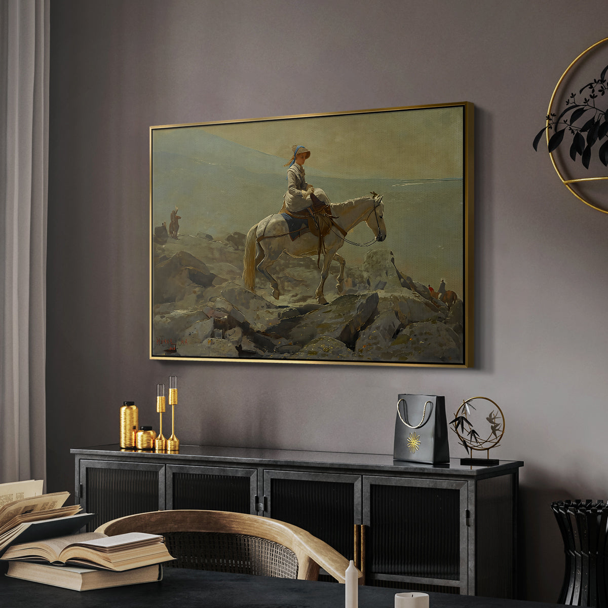 The Bridle Path, White Mountains, 1868 - Floater Framed Canvas Print
