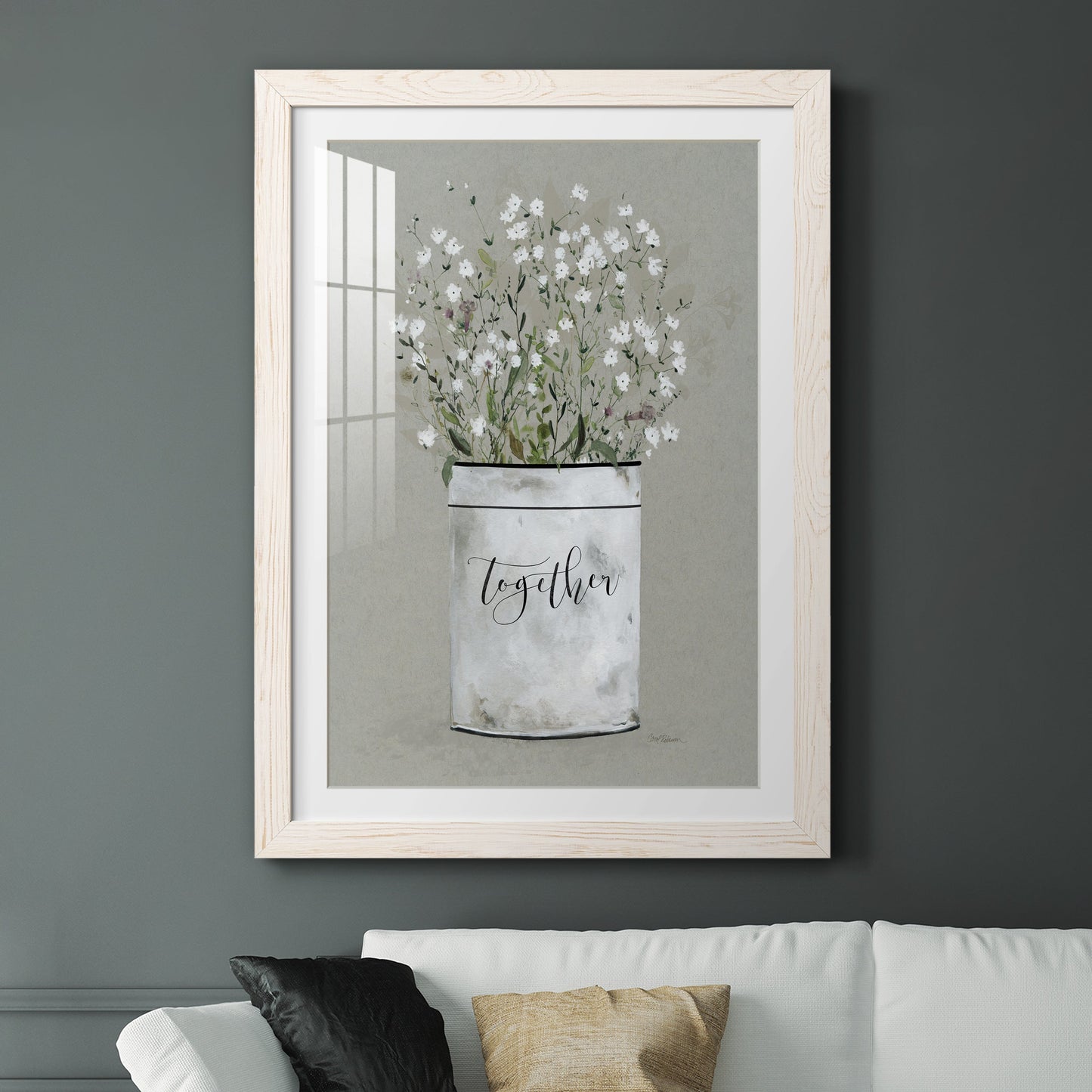 Bouquet of Grace Bucket Together - Premium Framed Print - Distressed Barnwood Frame - Ready to Hang