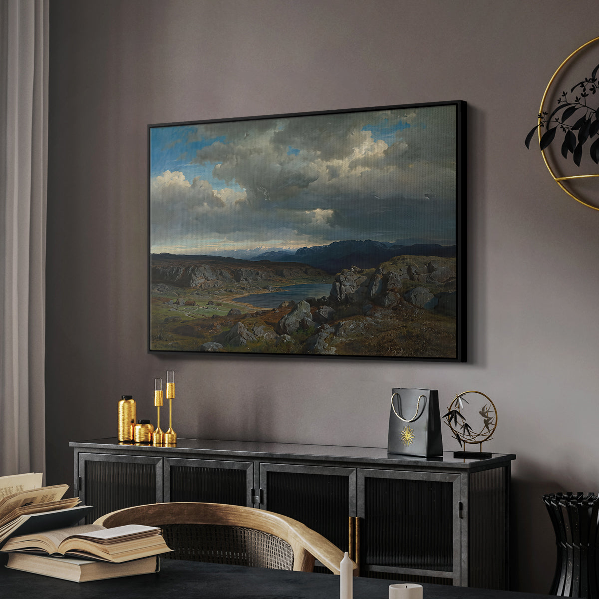 Norwegian Highlands, 1857 - Floater Framed Canvas Print
