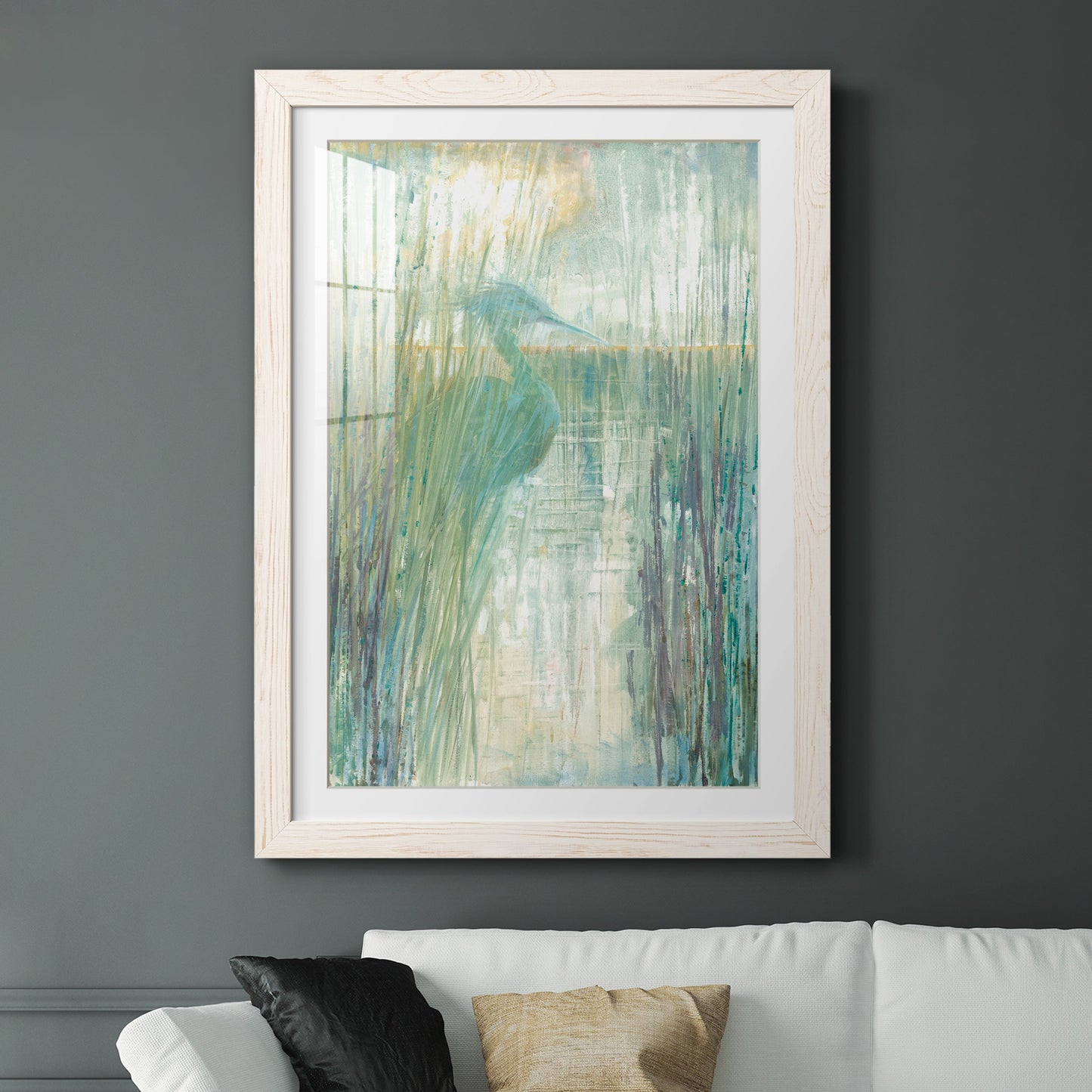 Morning Egret I - Premium Framed Print - Distressed Barnwood Frame - Ready to Hang