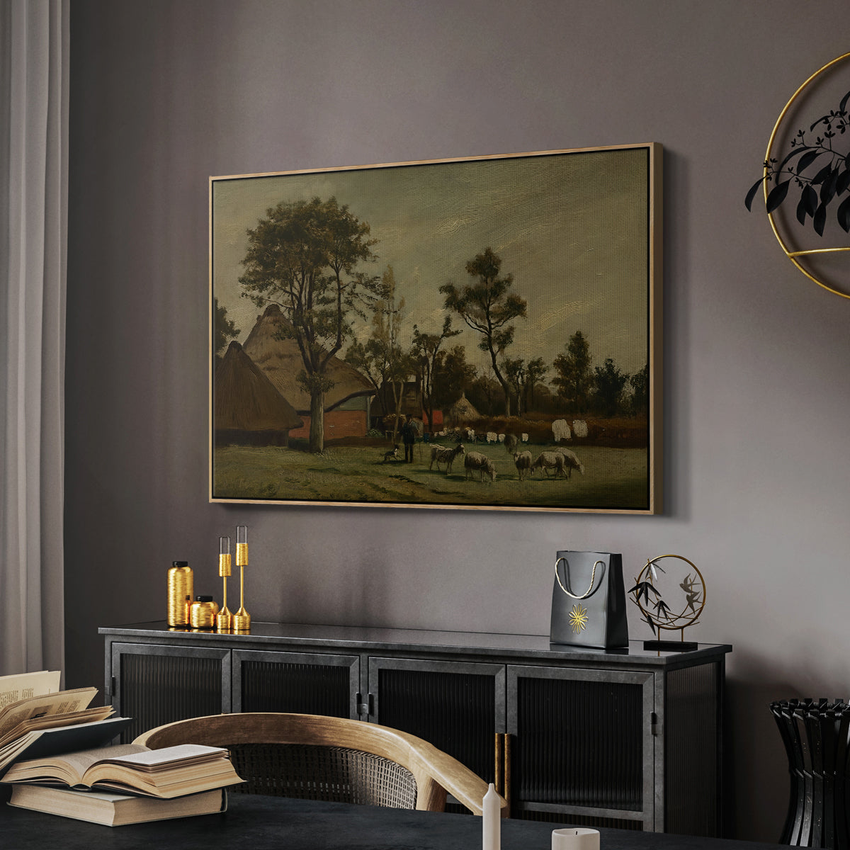 Farmhouse, c. 1865-1875 - Floater Framed Canvas Print
