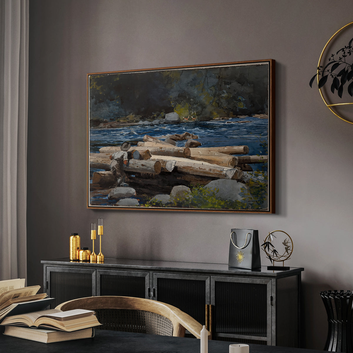 Hudson River, 1892 - Floater Framed Canvas Print