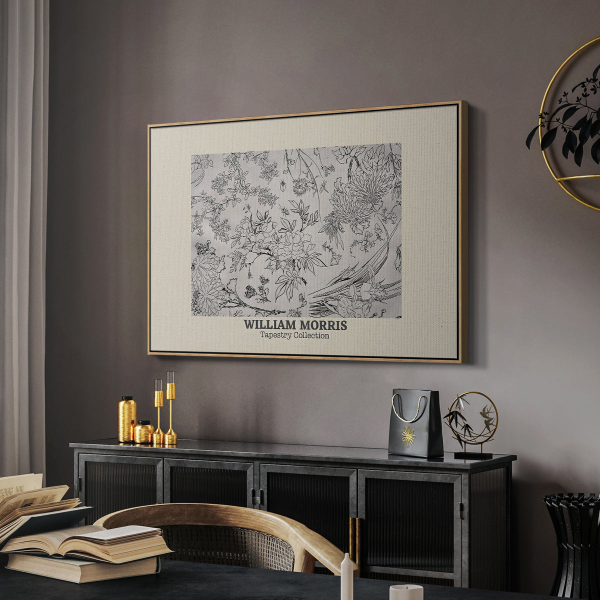 Fleurs, 1866 (Morris Inspired) - Floater Framed Canvas Print