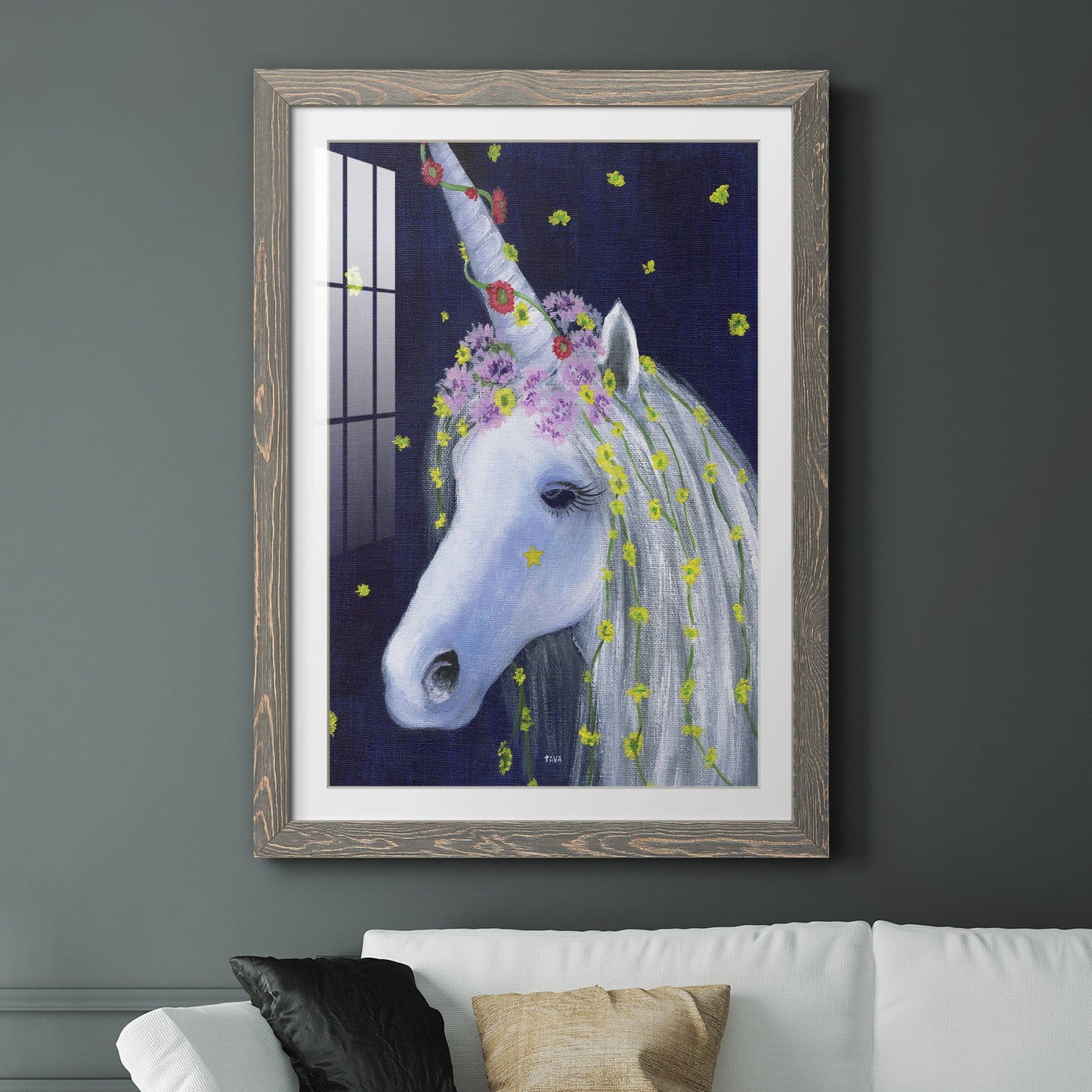 Unicorn IV - Premium Framed Print - Distressed Barnwood Frame - Ready to Hang