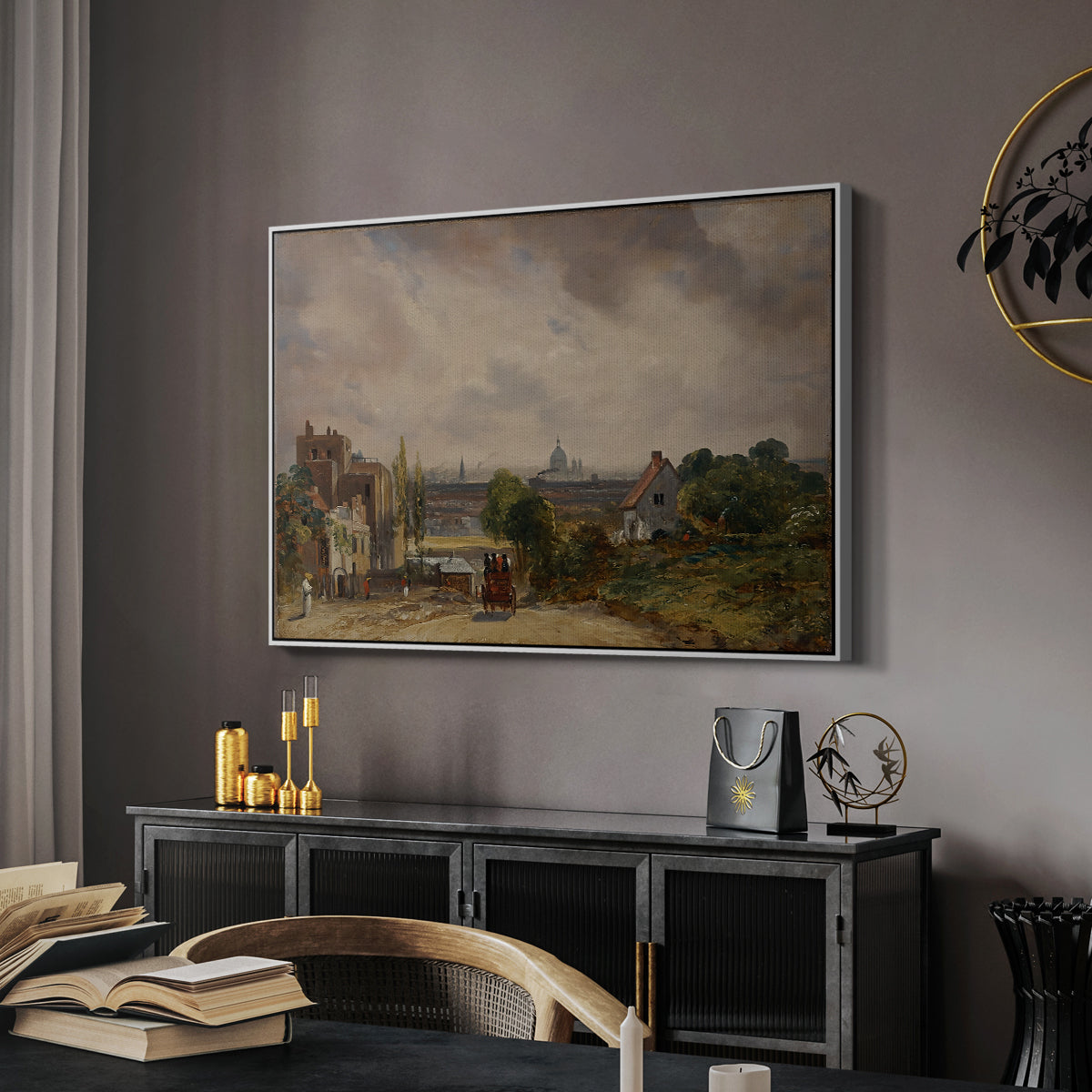 Sir Richard Steele's Cottage, Hampstead, c. 1832 - Floater Framed Canvas Print