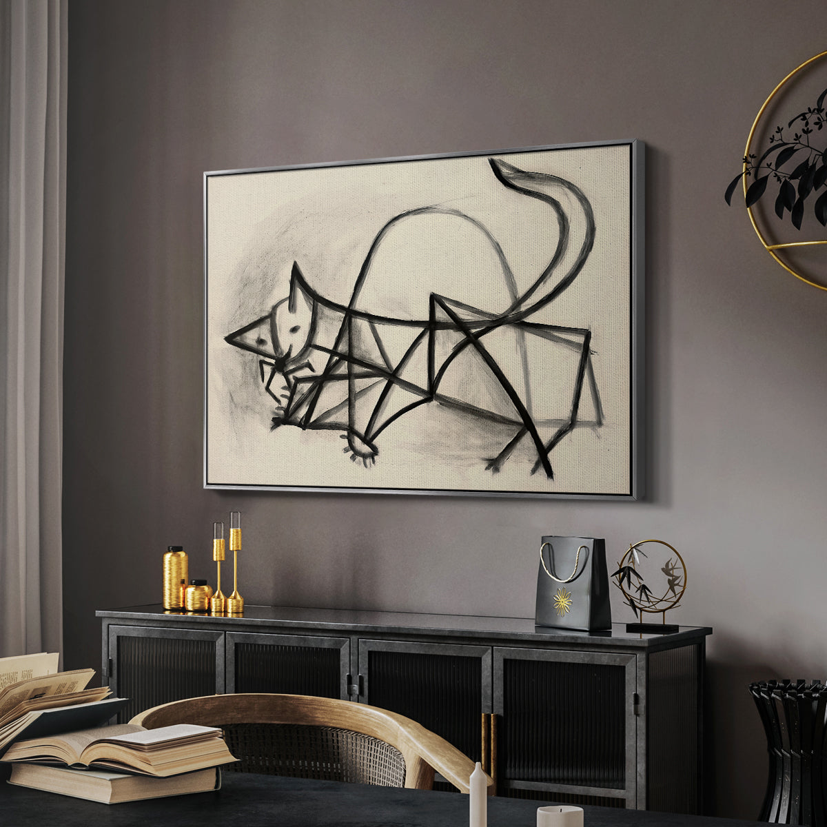 Study of a Cat (Étude de chat), 1946 - Floater Framed Canvas Print