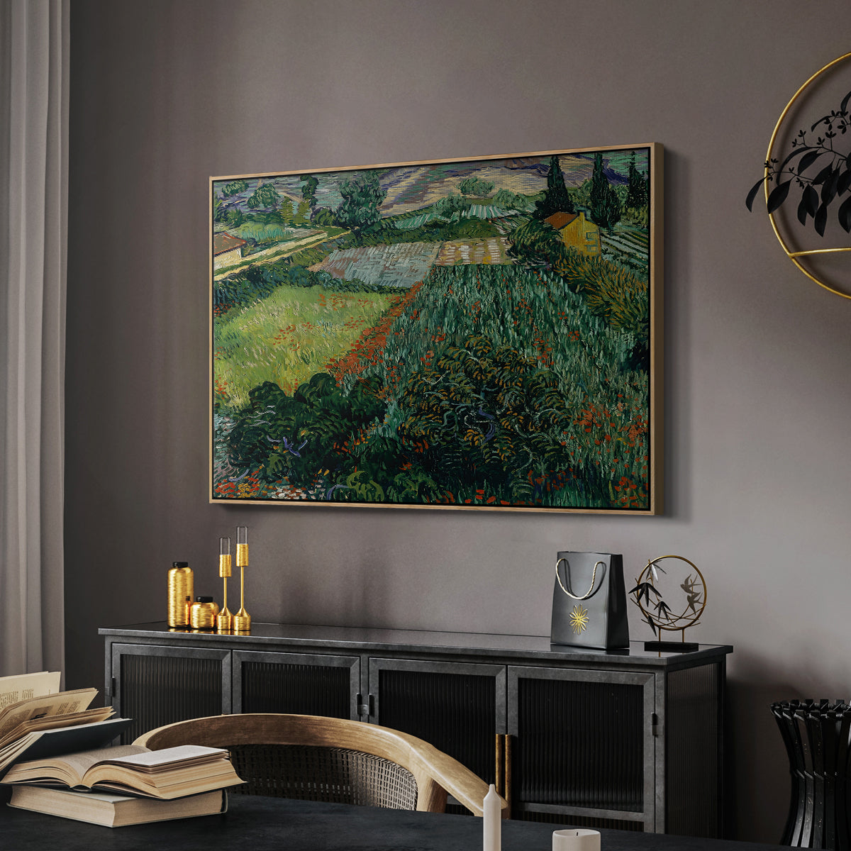 Field with Poppies, Saint-Rémy, 1889 - Floater Framed Canvas Print