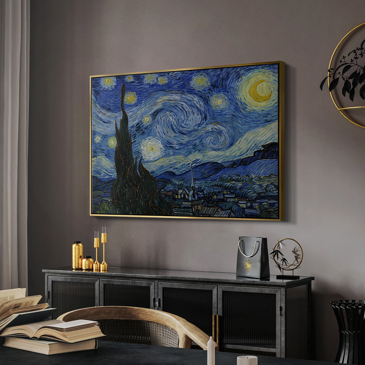The Starry Night, 1889 - Floater Framed Canvas Print