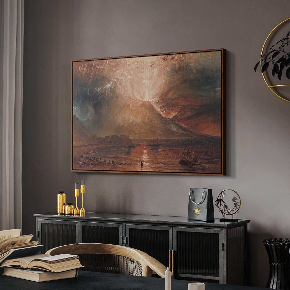 Vesuvius in Eruption, c. 1817 - Floater Framed Canvas Print