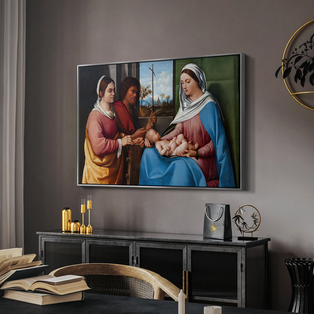 Sacred Conversation, c. 1505 - Floater Framed Canvas Print