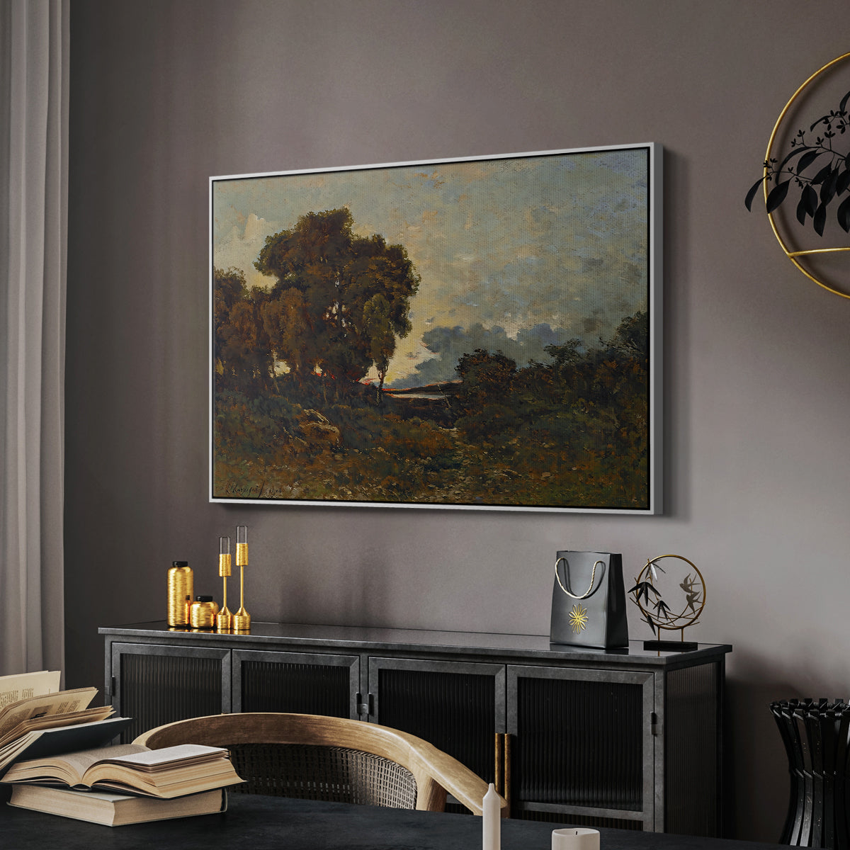 Sunset on the Allier (Soleil couchant sur l'Allier), 1904 - Floater Framed Canvas Print