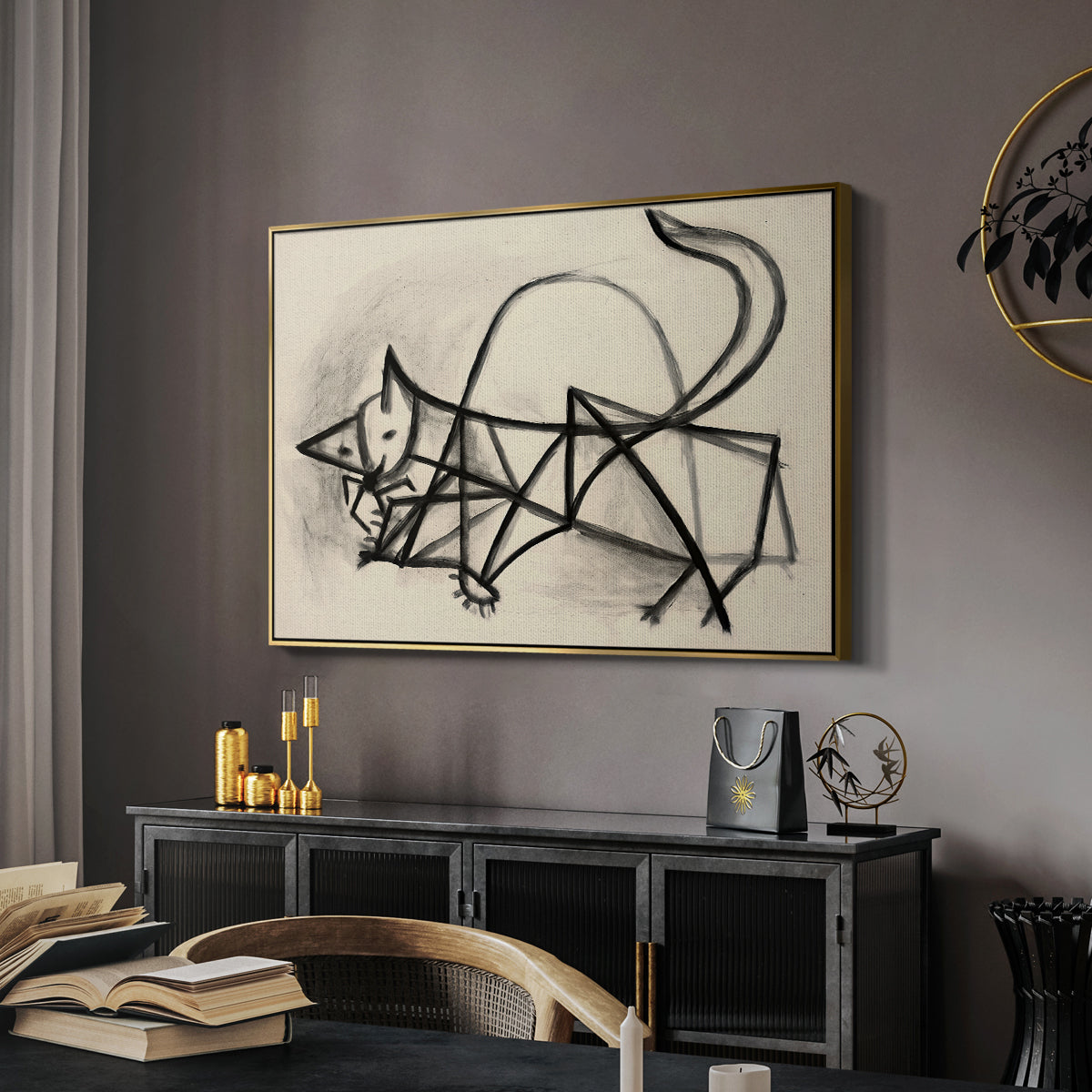 Study of a Cat (Étude de chat), 1946 - Floater Framed Canvas Print
