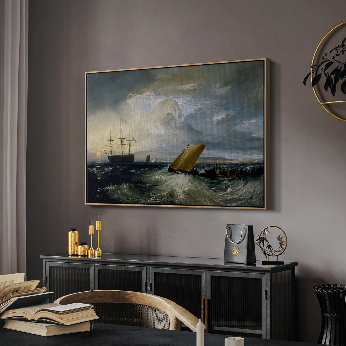 Sheerness as Seen from the Nore, 1808 - Floater Framed Canvas Print