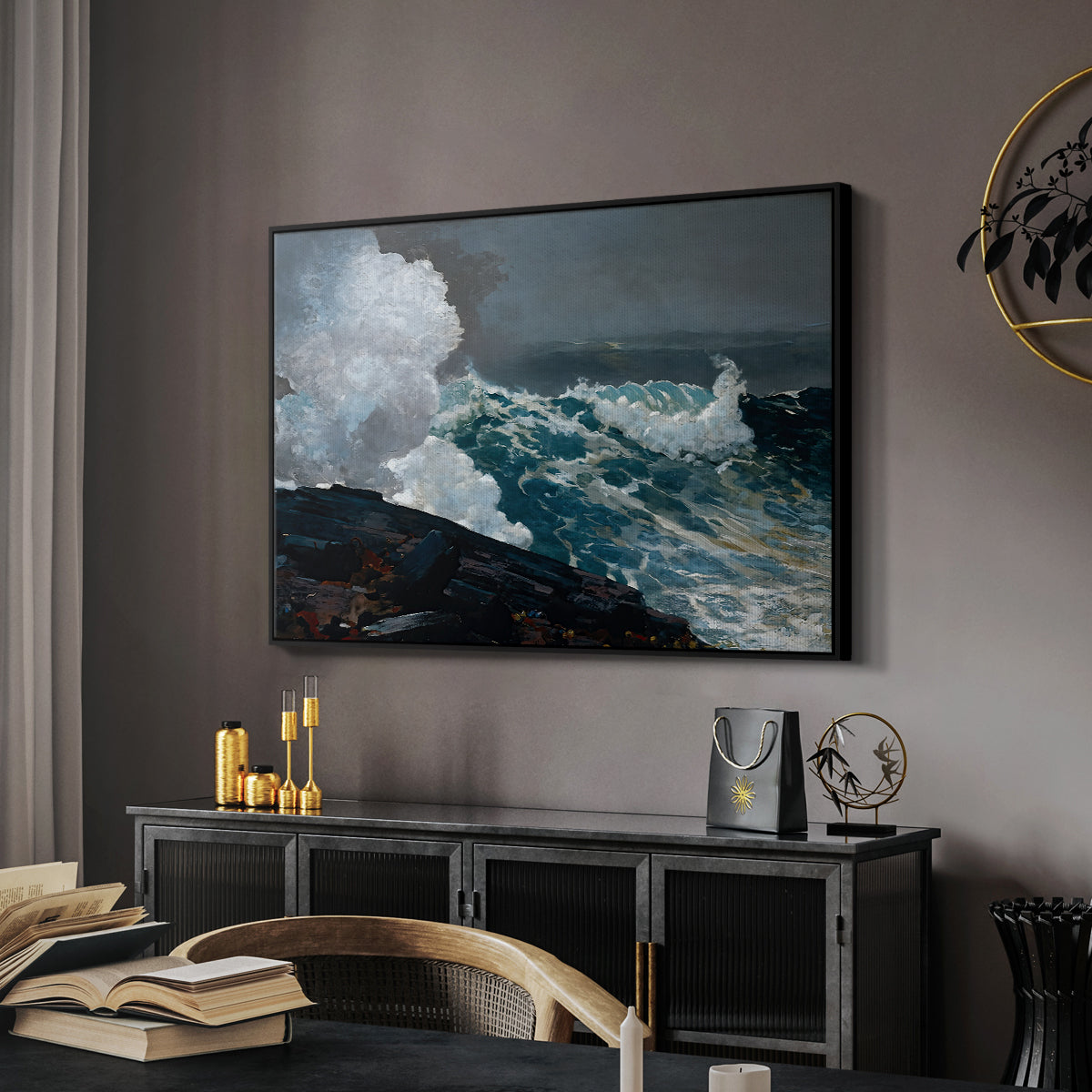 Northeaster, 1895 - Floater Framed Canvas Print