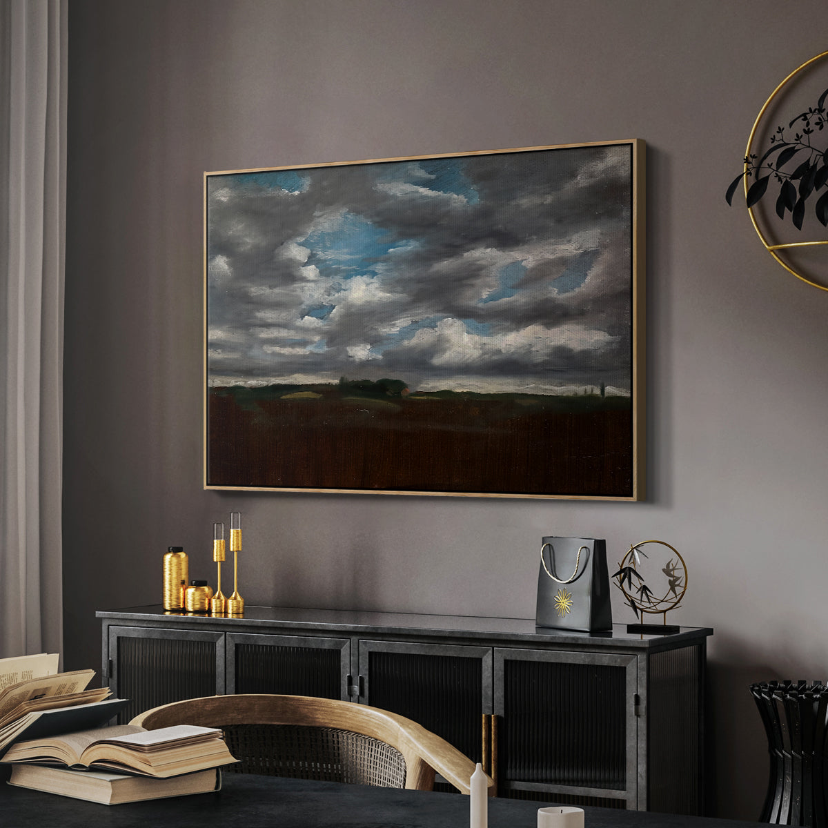 Extensive Landscape with Grey Clouds, c. 1821-1822 - Floater Framed Canvas Print