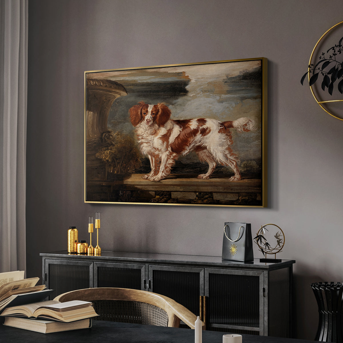 Portrait of Dash, a Favourite Spaniel, Property of Lady Frances Vane-Tempest, 1819 - Floater Framed Canvas Print