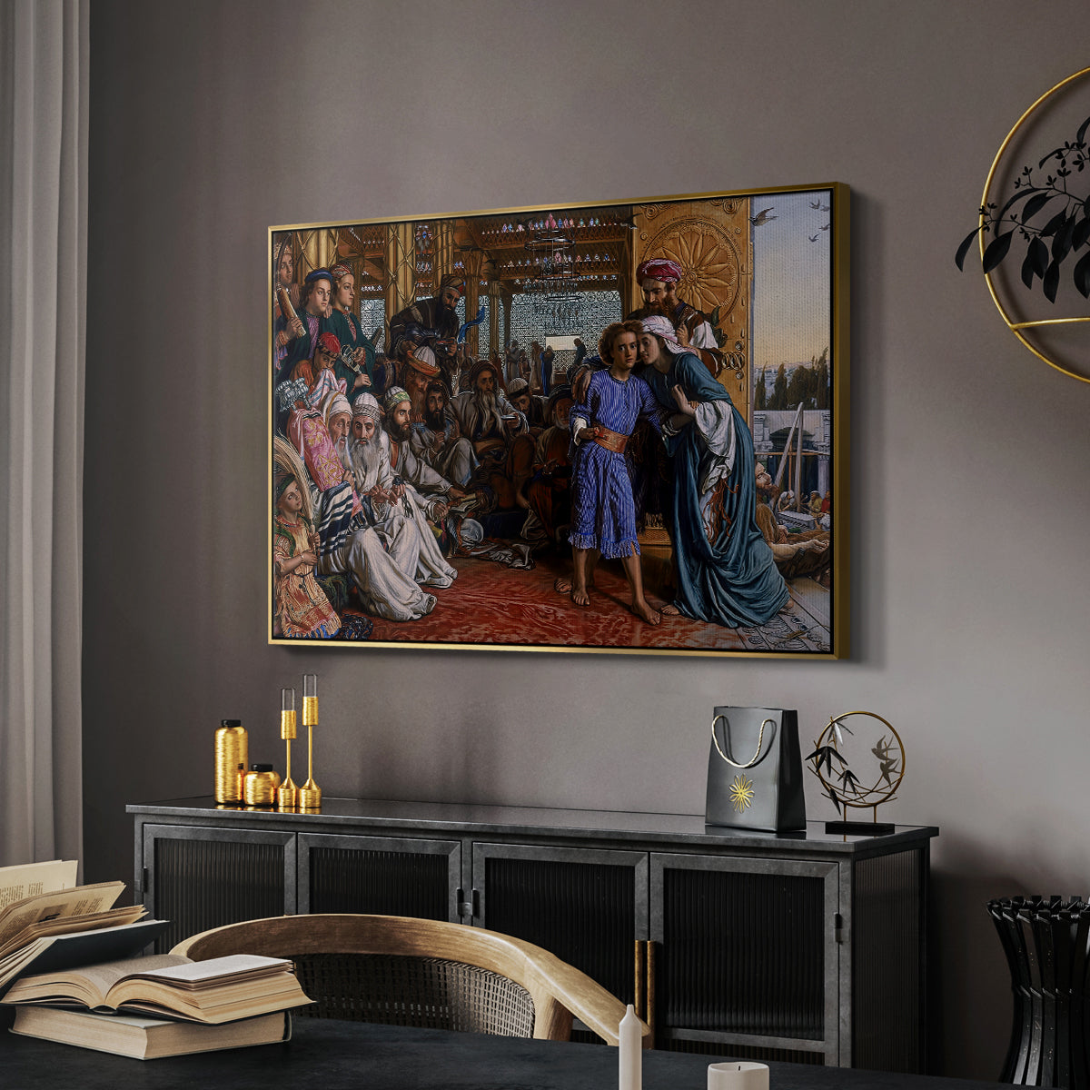 The Finding of the Saviour in the Temple, 1854-1860 - Floater Framed Canvas Print