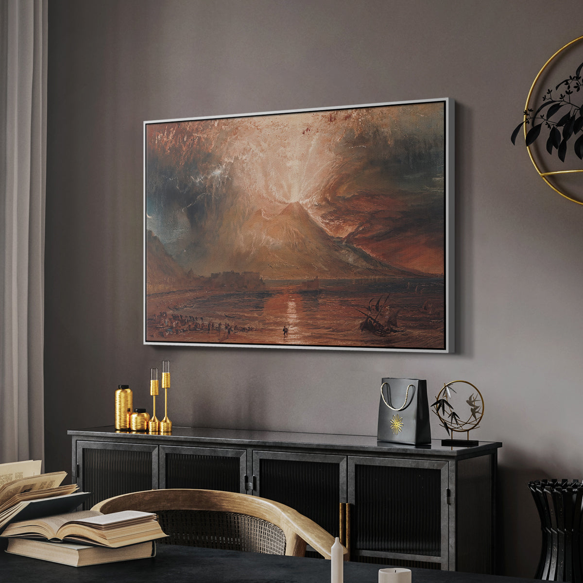 Vesuvius in Eruption, c. 1817 - Floater Framed Canvas Print