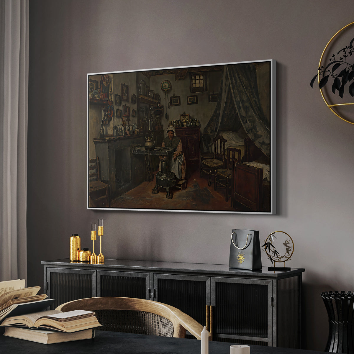 Interior, c. 1865-1870 - Floater Framed Canvas Print
