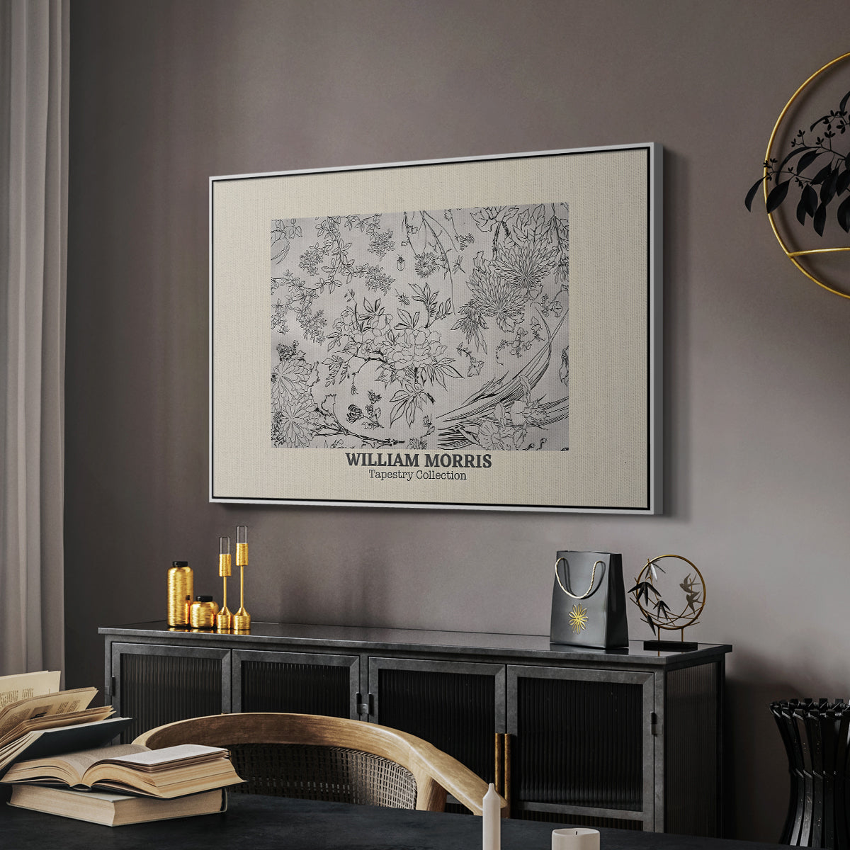 Fleurs, 1866 (Morris Inspired) - Floater Framed Canvas Print
