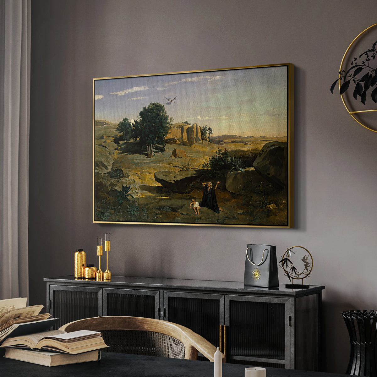Hagar in the Wilderness, 1835 - Floater Framed Canvas Print