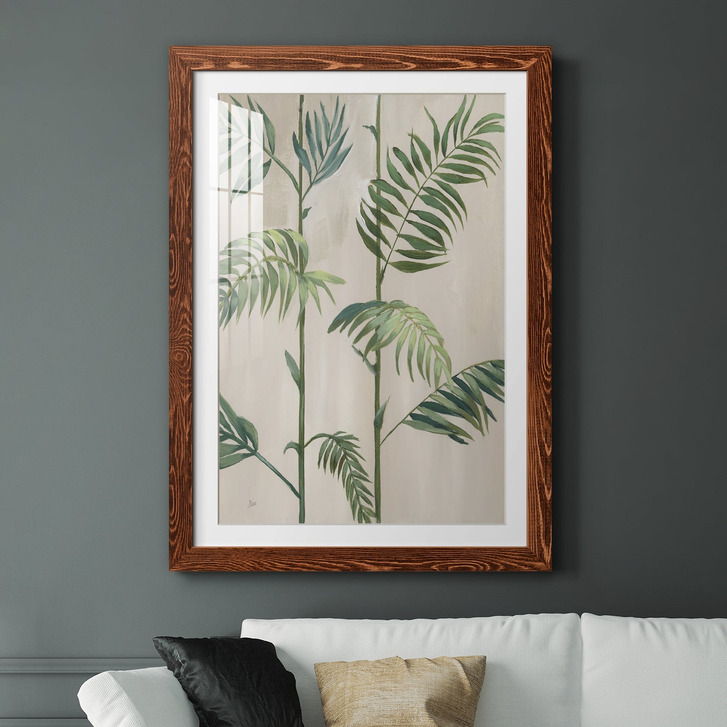 Modern Fronds I - Premium Framed Print - Distressed Barnwood Frame - Ready to Hang