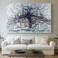 Canvas art print detailing an expressive study of natural form transitioning to abstraction, centered above a sofa as a large focal wall piece