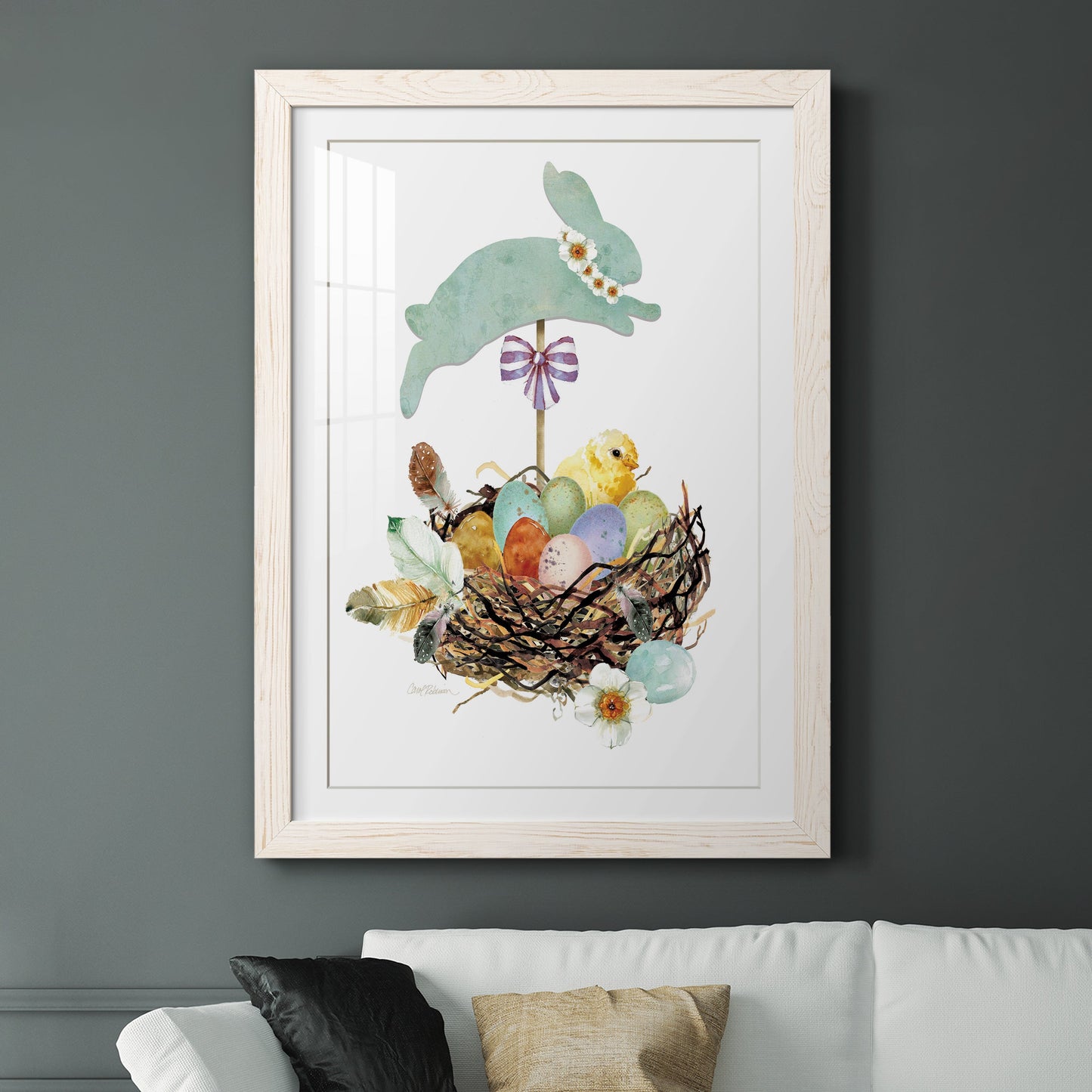 Bunny Hop - Premium Framed Print - Distressed Barnwood Frame - Ready to Hang