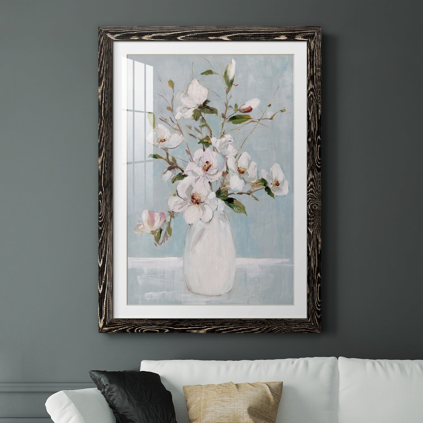 Magnolia Charm - Premium Framed Print - Distressed Barnwood Frame - Ready to Hang