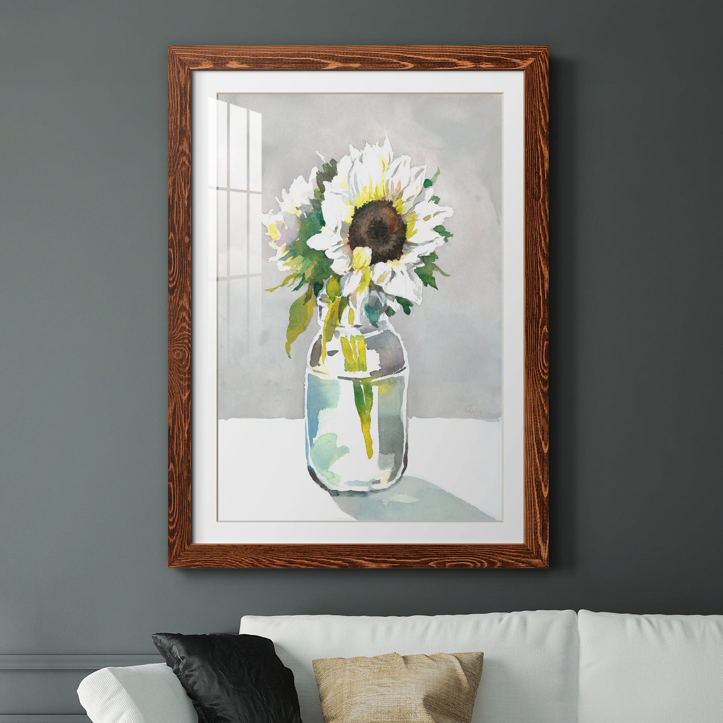 Sunflower I - Premium Framed Print - Distressed Barnwood Frame - Ready to Hang