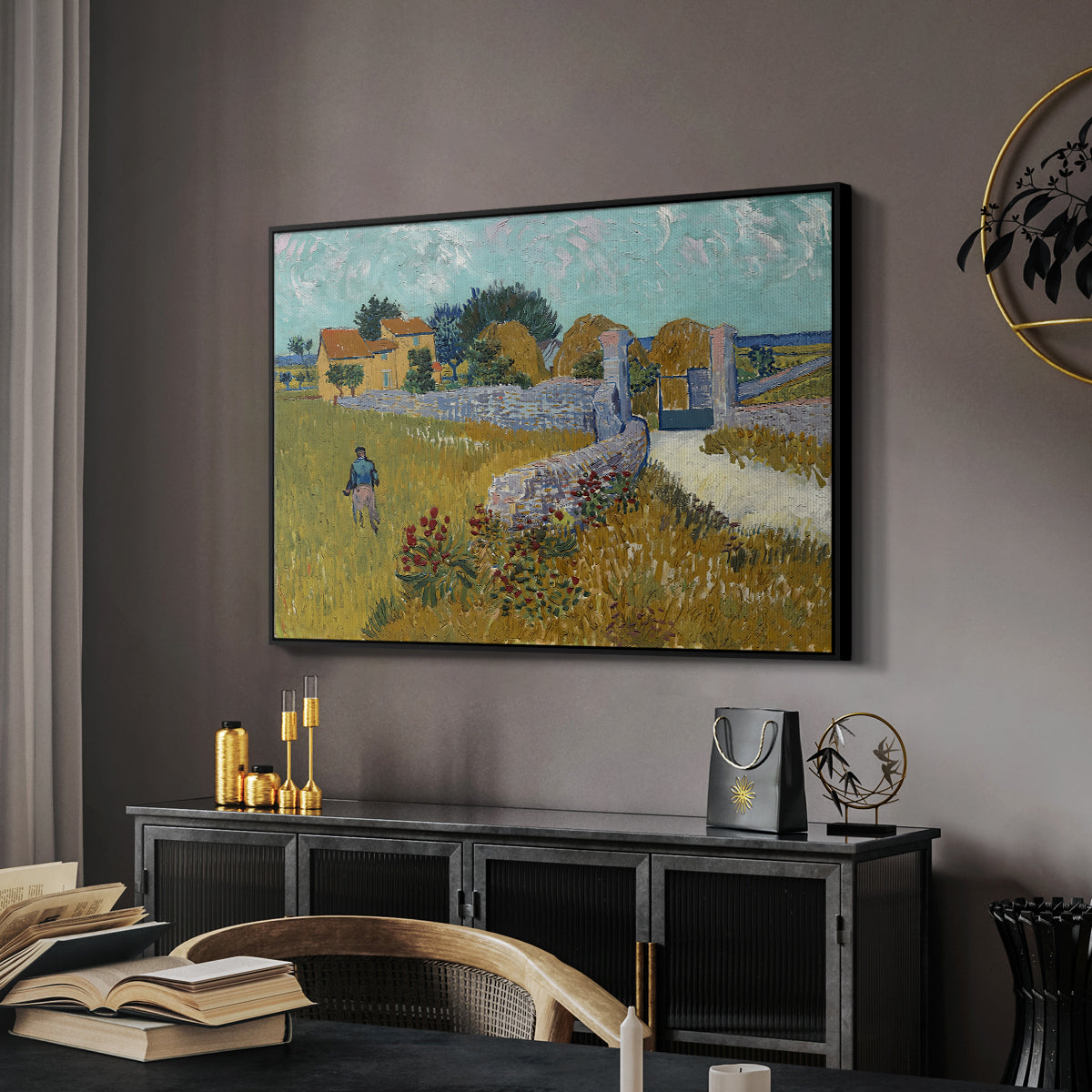 Farmhouse in Provence, 1888 - Floater Framed Canvas Print