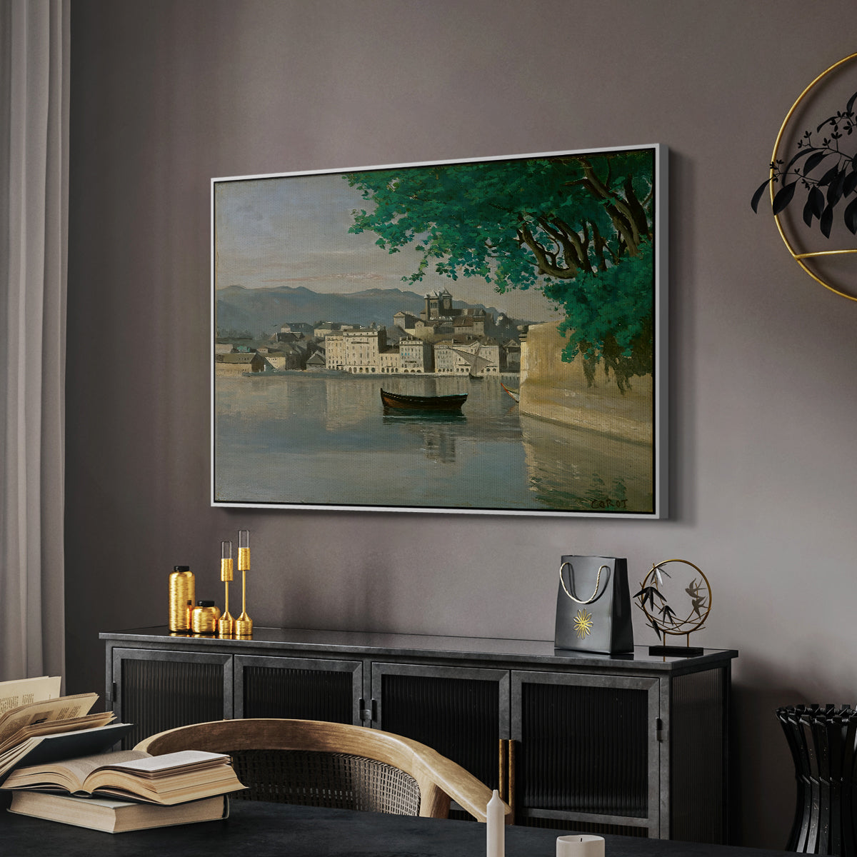 Geneva View of Part of the City, c. 1834-1835 - Floater Framed Canvas Print