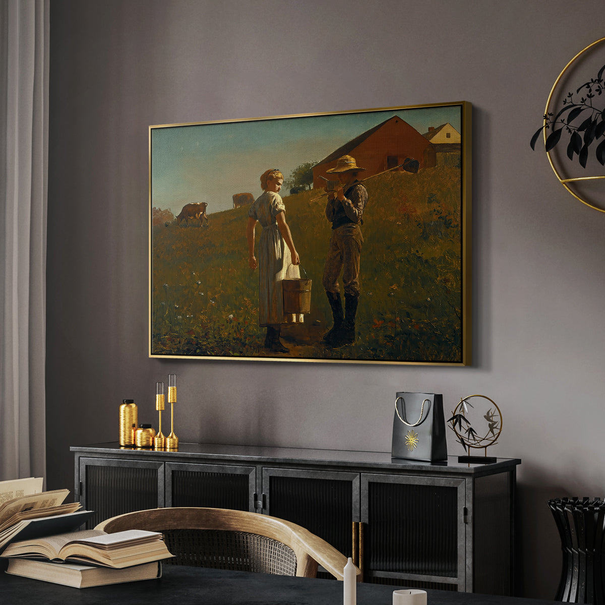 A Temperance Meeting, 1874 - Floater Framed Canvas Print