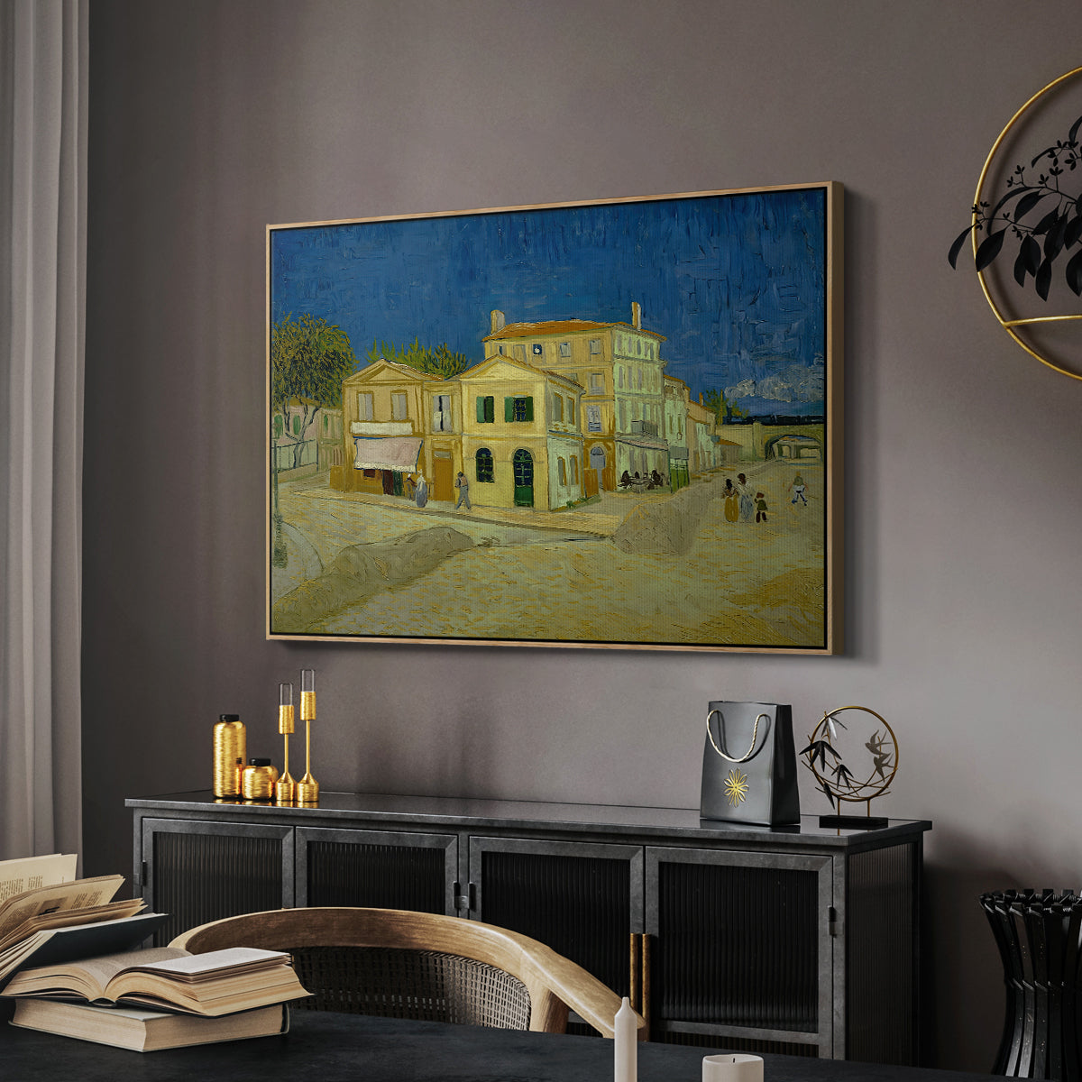 The Yellow House (The Street), 1888 - Floater Framed Canvas Print