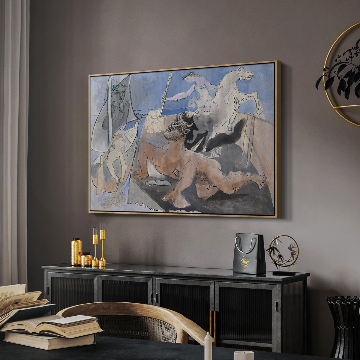 Composition with Minotaur, 1936 - Floater Framed Canvas Print