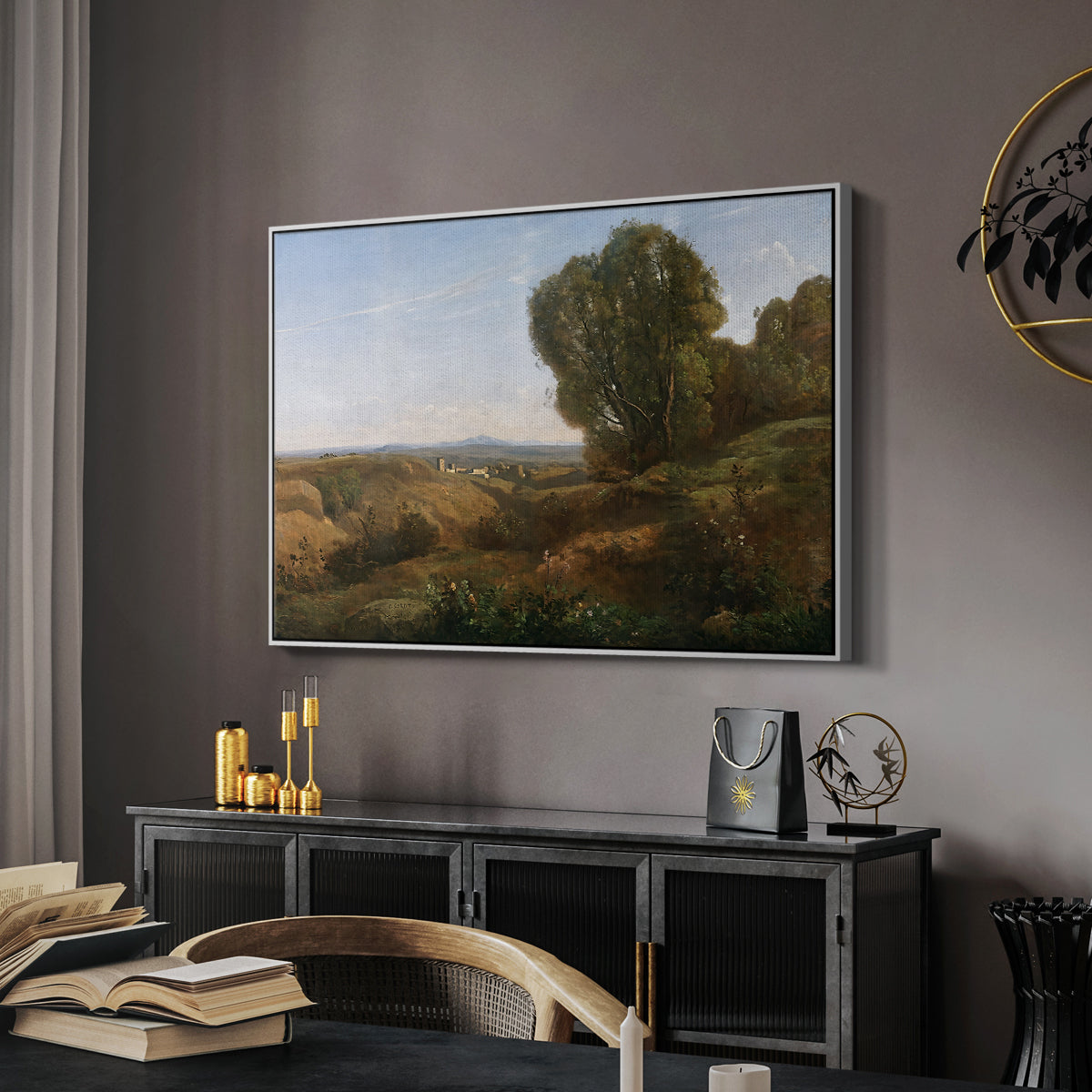 Souvenir of Roquemaure in the Gard, c. 1853 - Floater Framed Canvas Print