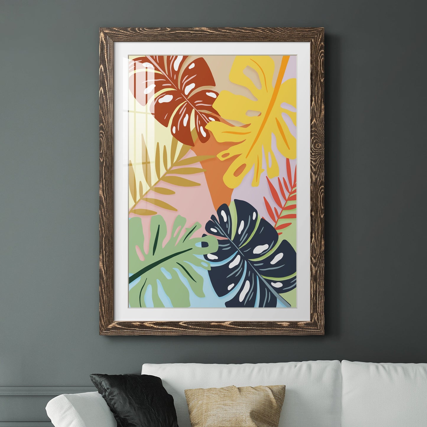 Tropical Foliage II - Premium Framed Print - Distressed Barnwood Frame - Ready to Hang