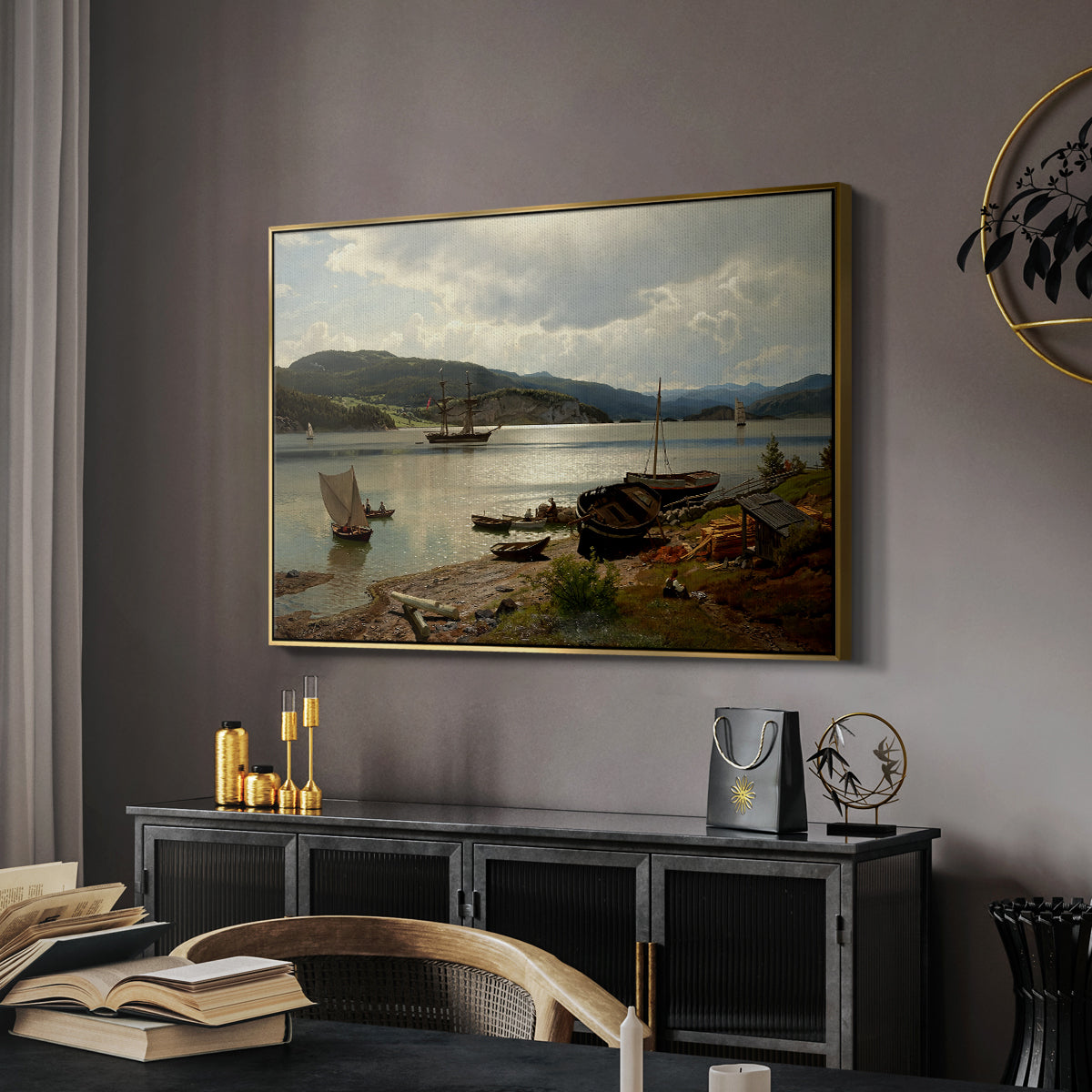 By the Water, 1876 - Floater Framed Canvas Print