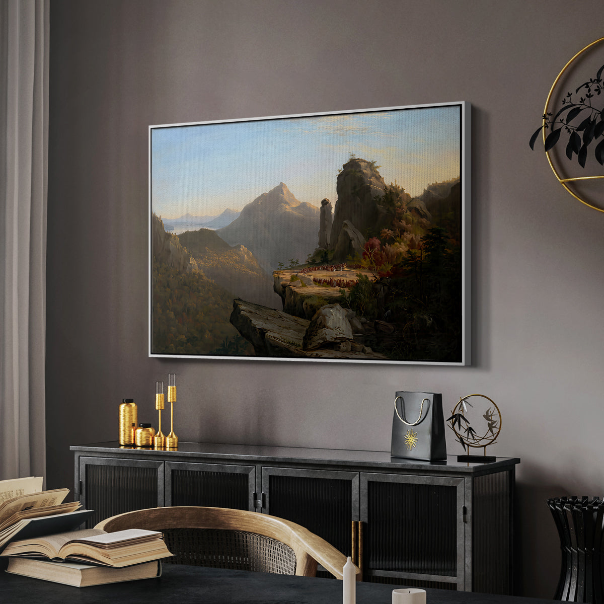Scene from “The Last of the Mohicans”, 1827 - Floater Framed Canvas Print