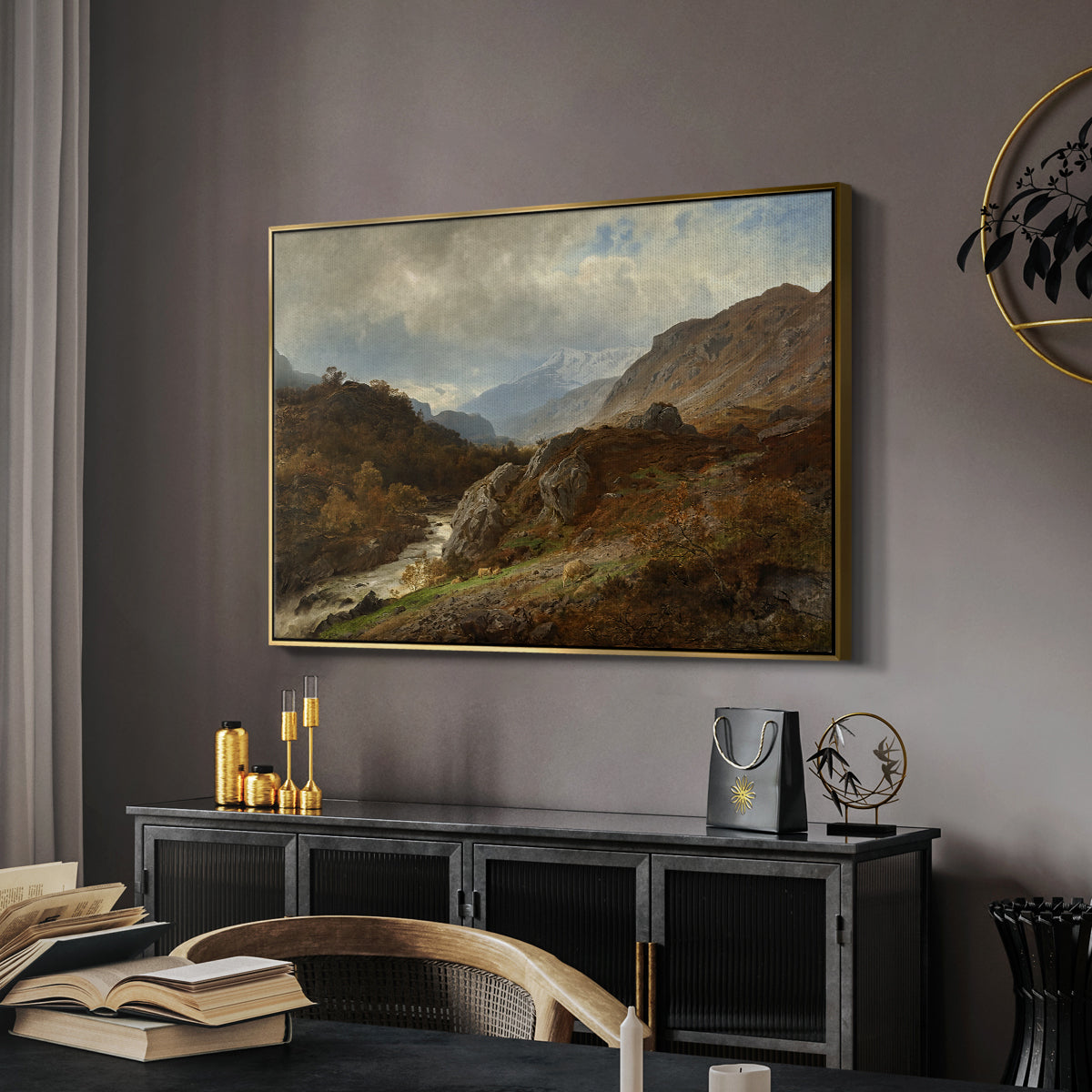 Mountain Landscape, 1864 - Floater Framed Canvas Print