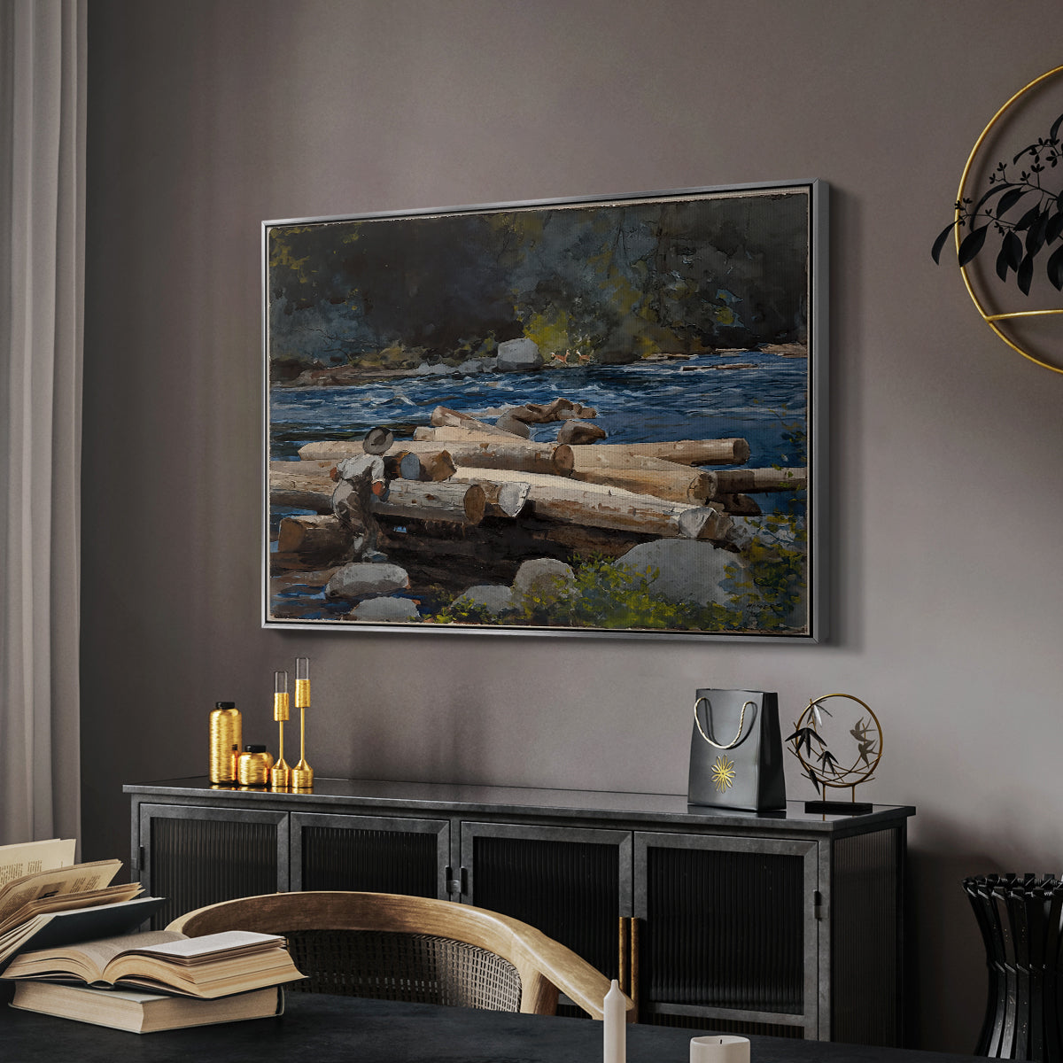 Hudson River, 1892 - Floater Framed Canvas Print