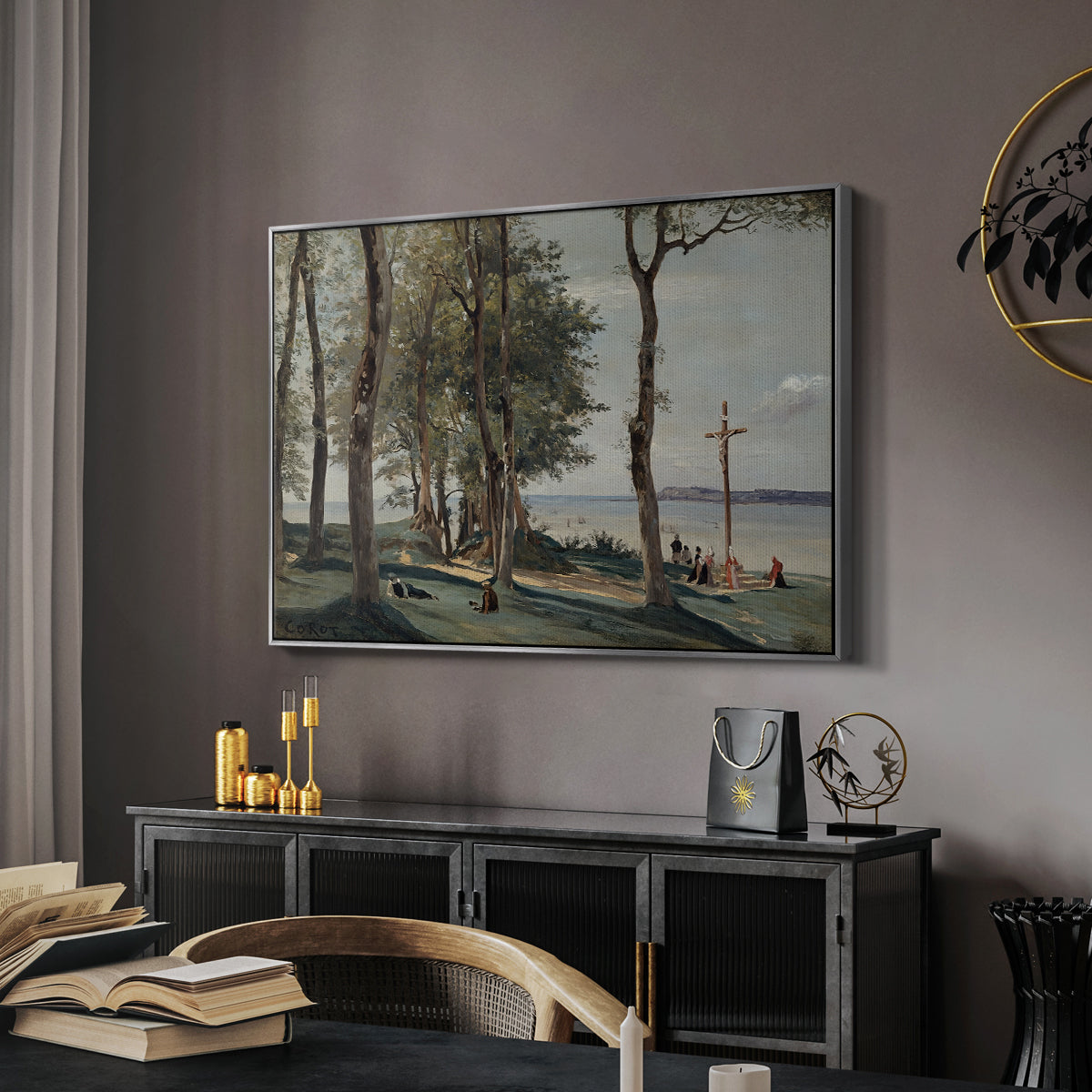 A Calvary on the Cote de Grace, c. 1829 - Floater Framed Canvas Print