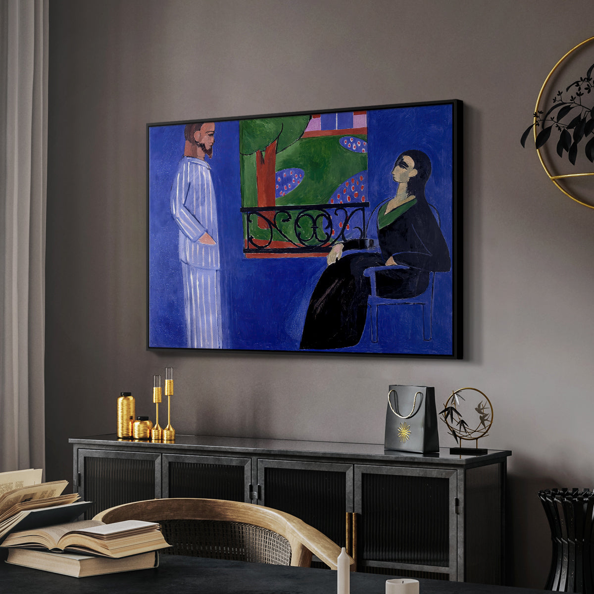 The Conversation, c. 1908-1912 - Floater Framed Canvas Print