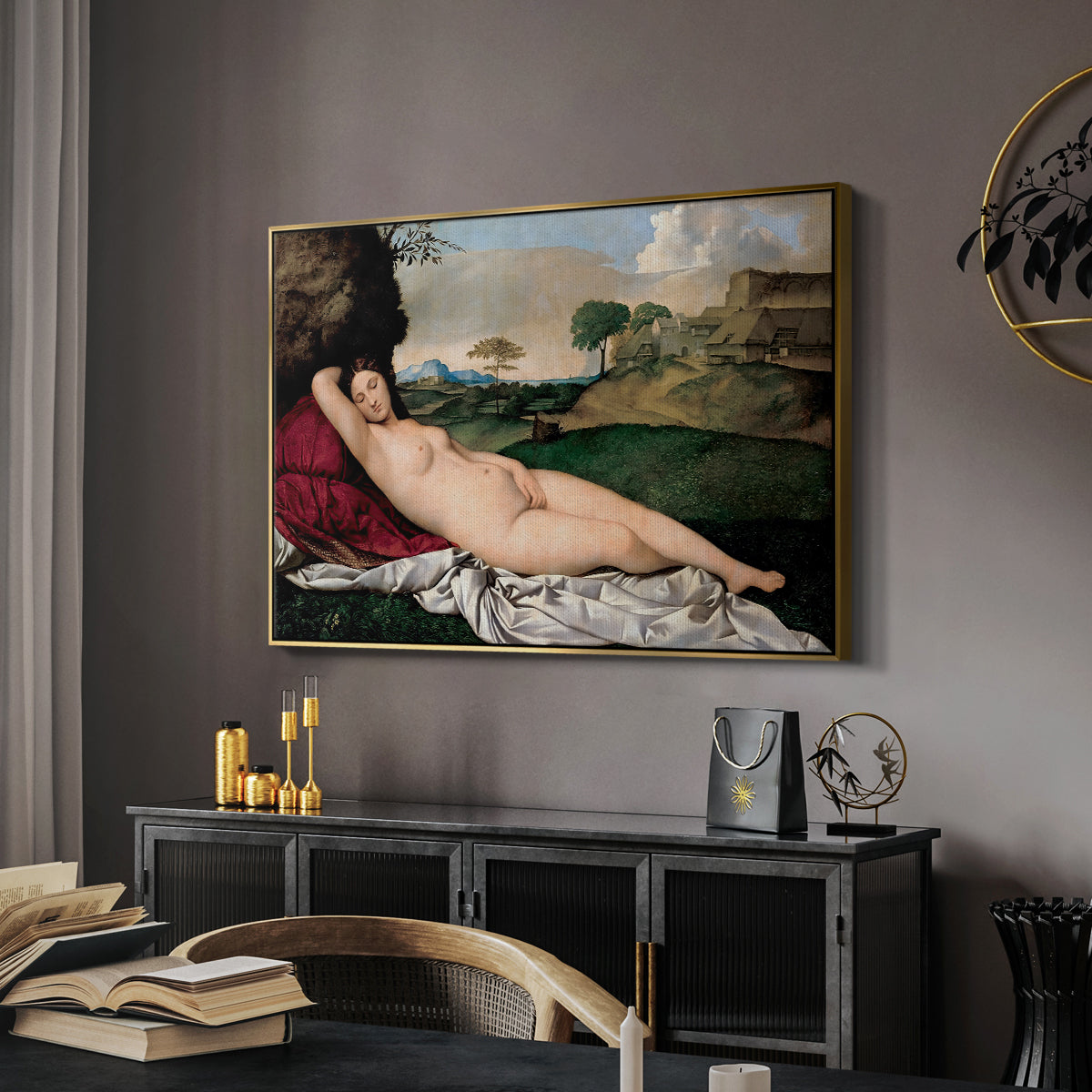 Sleeping Venus, c. 1510 - Floater Framed Canvas Print